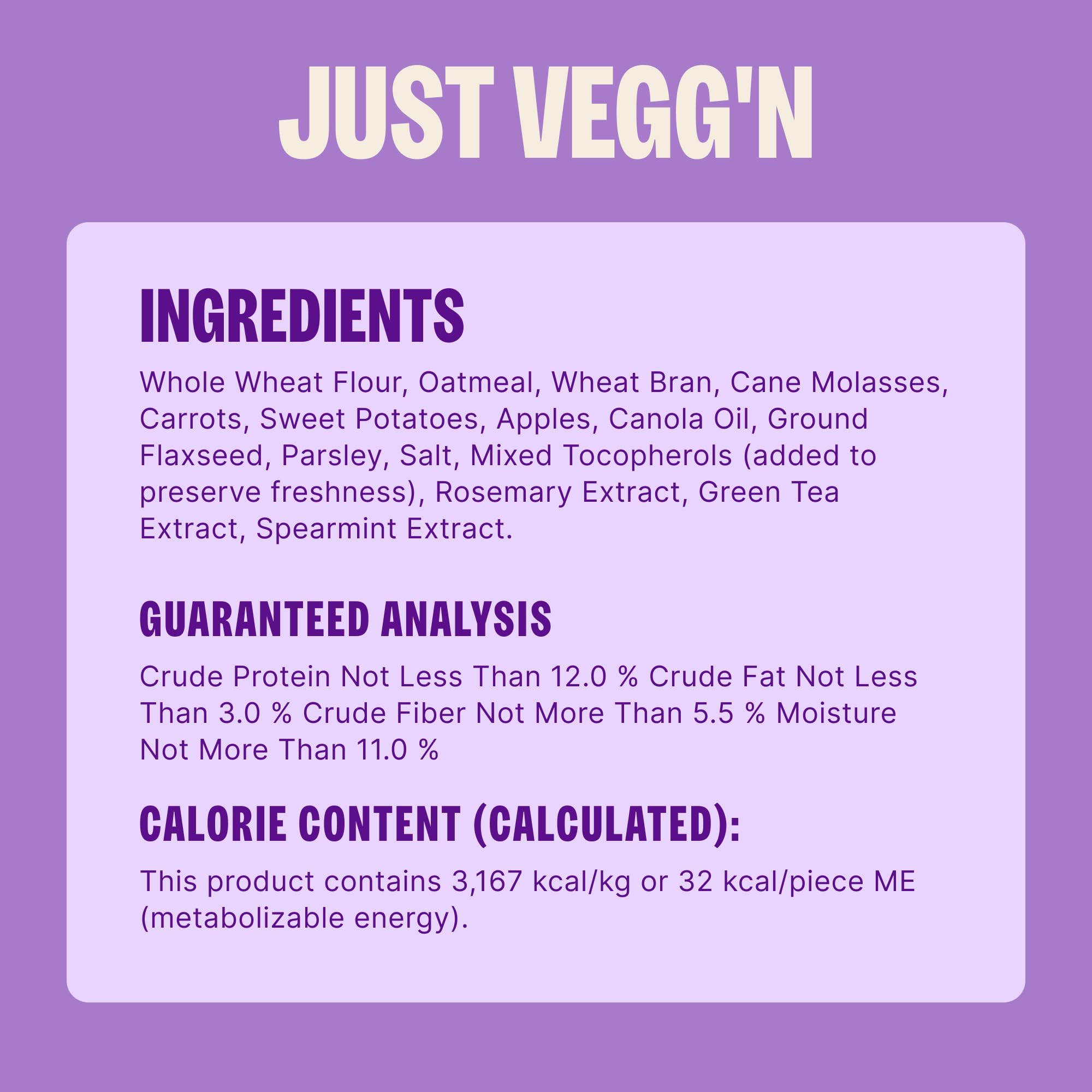 Wellness Old Mother Hubbard Classic Just Vegg'n Dog Biscuits, Natural Training Treats, Sweet Potato, Oats, Apple and Carrot Flavor, Mini Size, 20 oz Bag