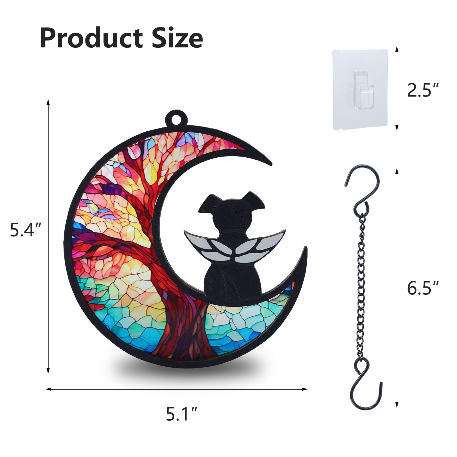 Original CCiaga DIY Dog Angel Memorial Suncatcher with Sympathy Card,Memorial Gifts for Loss of Dog Sympathy Gift,Pet Memorial Gifts for Dogs(3-Life Tree)