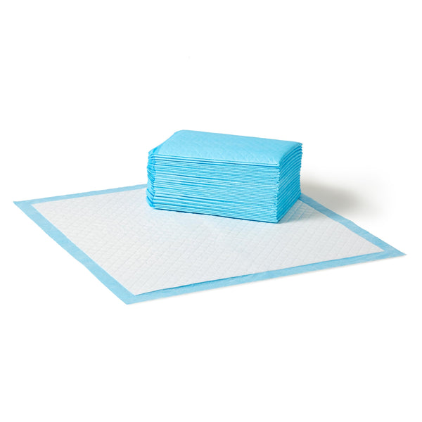 Amazon Basics Heavy Duty Absorbent Dog and Puppy Pee Pads with 5-Layer Leak-Proof Design and Quick-Dry Surface for Potty Training, Regular Size, 24 x 23 Inches, Blue & White, 20-Count