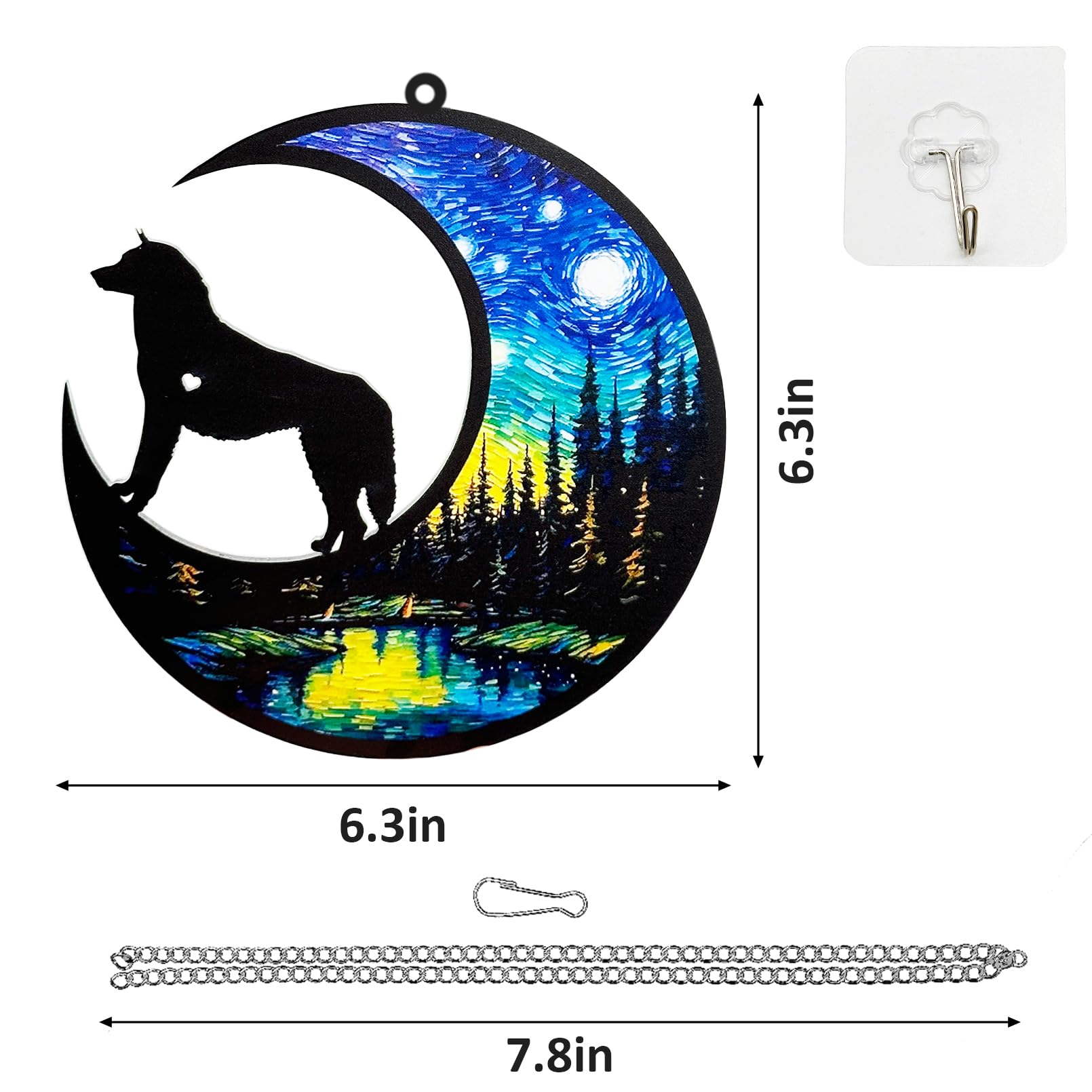 Fhiny Dog Memorial Suncatcher, 2 Pack Memorial Gift for Dog Lovers Loss of Dog Sympathy Gift Pet Remembrance Gifts Hanging Window Decor for Pet Christmas Halloween Suncatcher (Dog B)