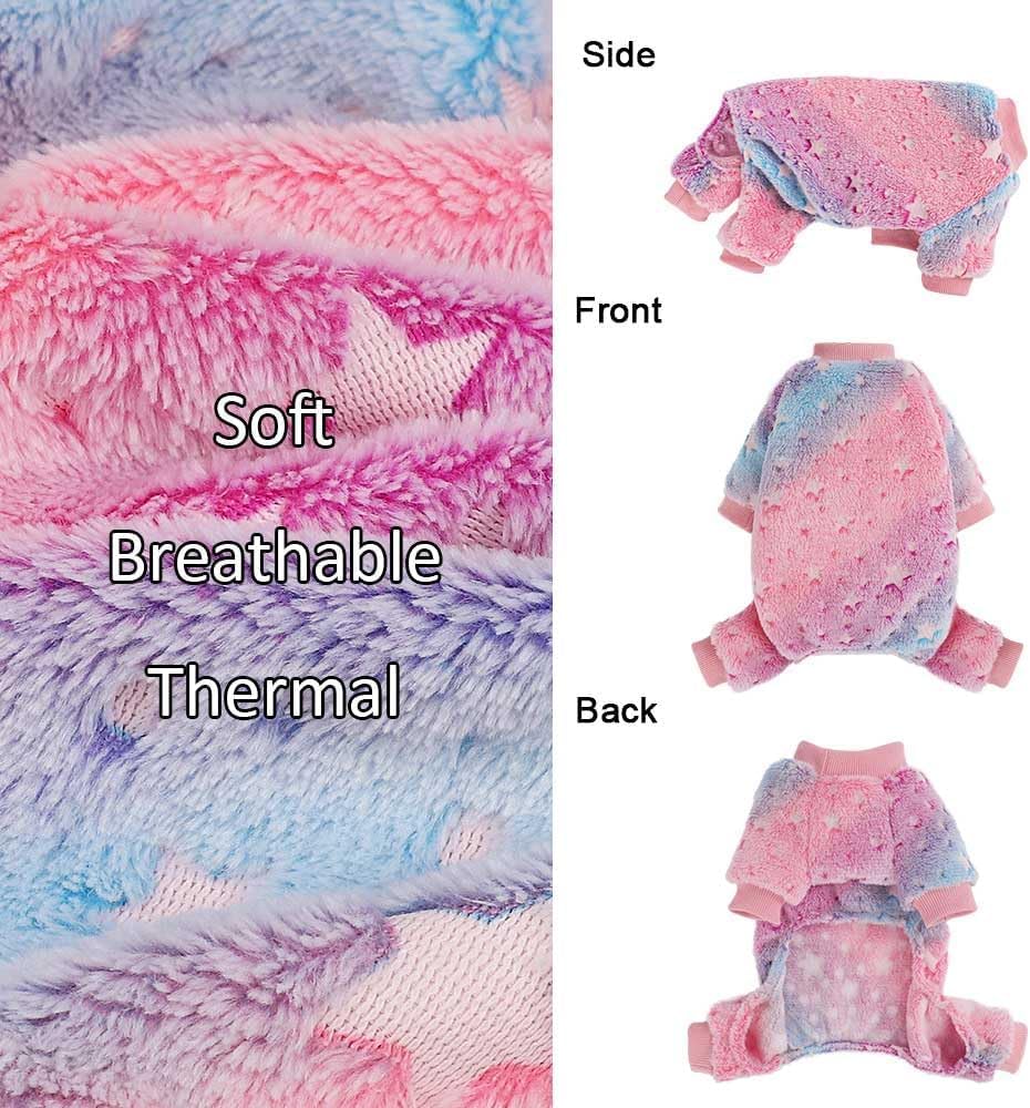 Dog Pajamas for Small Dogs, Glow in Dark Tie Dye Unicorn Sweater, Super Soft Velvet Material Chihuahua Yorkie Tiny Clothes Outfits (X-Small)