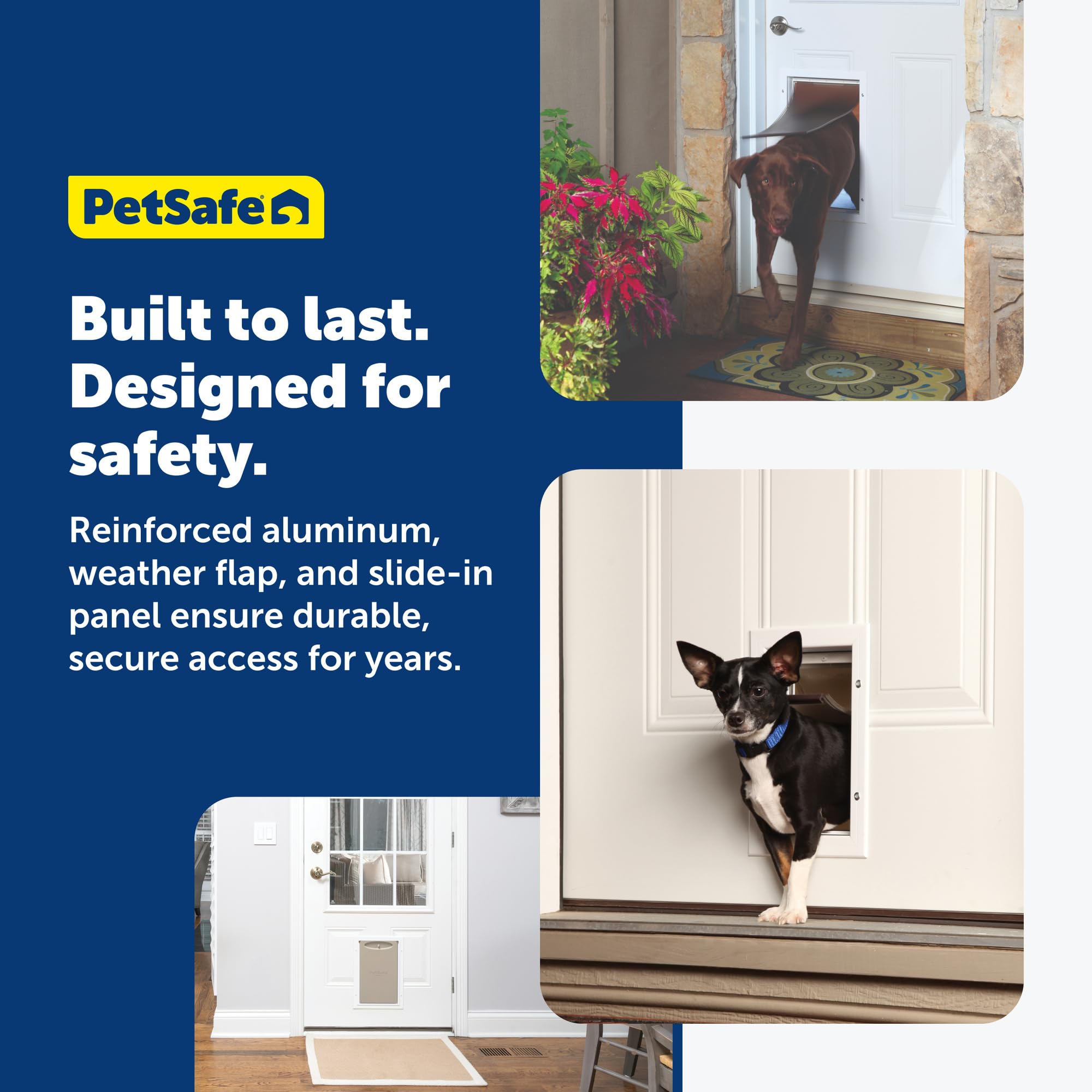 PetSafe Freedom Aluminum Pet Door for Dogs and Cats, White, Tinted Vinyl Flap, Small