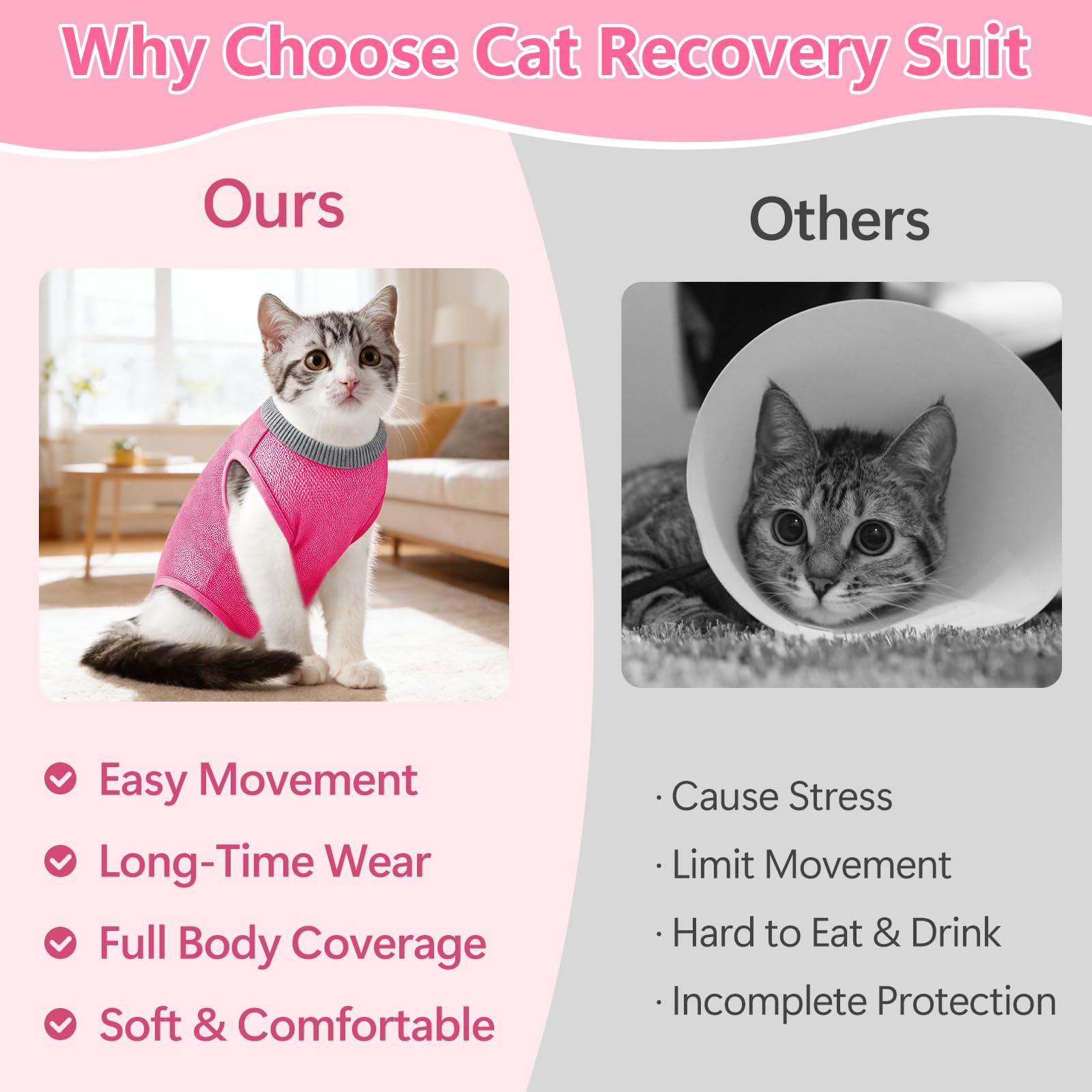 Coppthinktu Cat Recovery Suit Cat Onesie After Surgery, Breathable Cat Surgery Suit for Female Spay/Neuter, Kitten Surgical Recovery Body Suit Cone Alternative for Abdominal Wounds Blue Meidium
