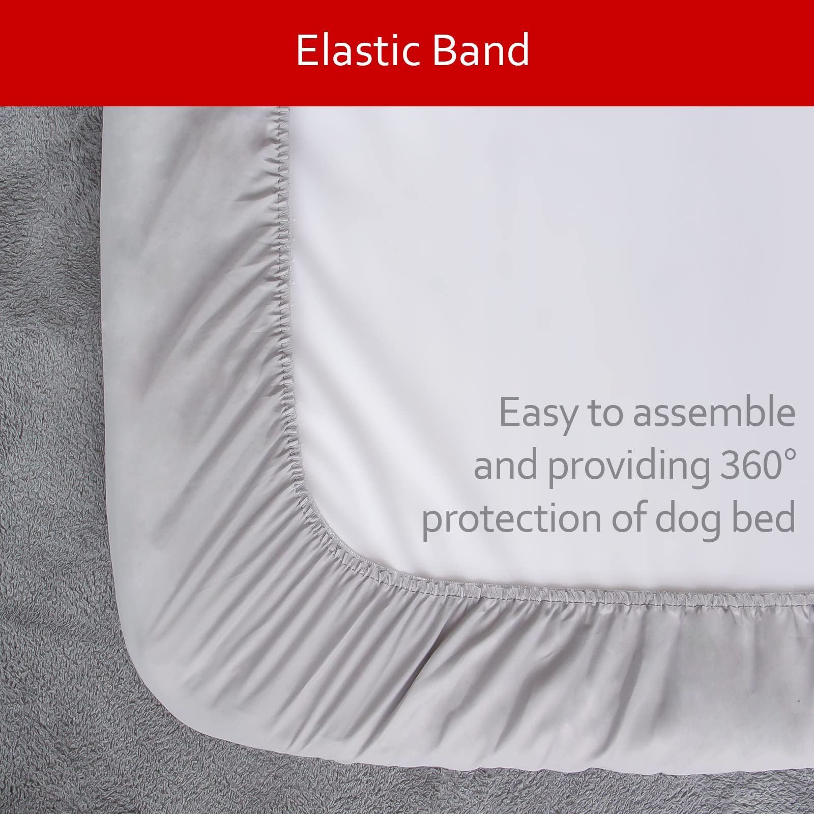 Waterproof Dog Bed Covers Replacement Washable Pet Hair Easy to Remove, Noiseless Quilted Puppy Pet Bed Cover Lovely Grey Star Print 29x41 Inches, for Dog/Cat, Cover Only