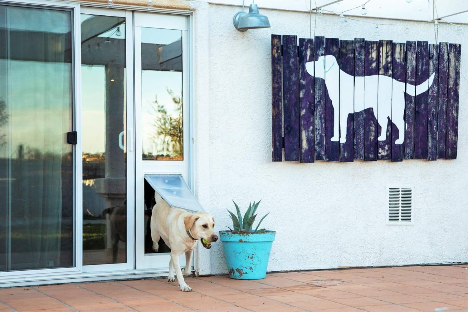 Endura Flap Pet Door for Vinyl Sliding Glass Doors | Weatherproof & Insulated Dog Door for Vinyl Sliders | Durable with Secure Locking Cover | White, Small Flap, 74.75"-77.75" Slider Height