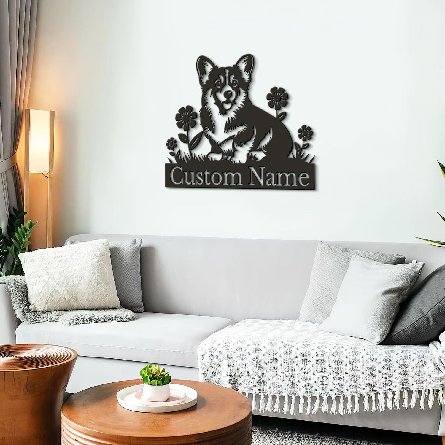 Personalized Custom Dog Metal Wall Decor Art, Name Sign, Personalized Decor Art, Dog Lover Gift, Office Wall Sign, Metal Monogram (Style B)