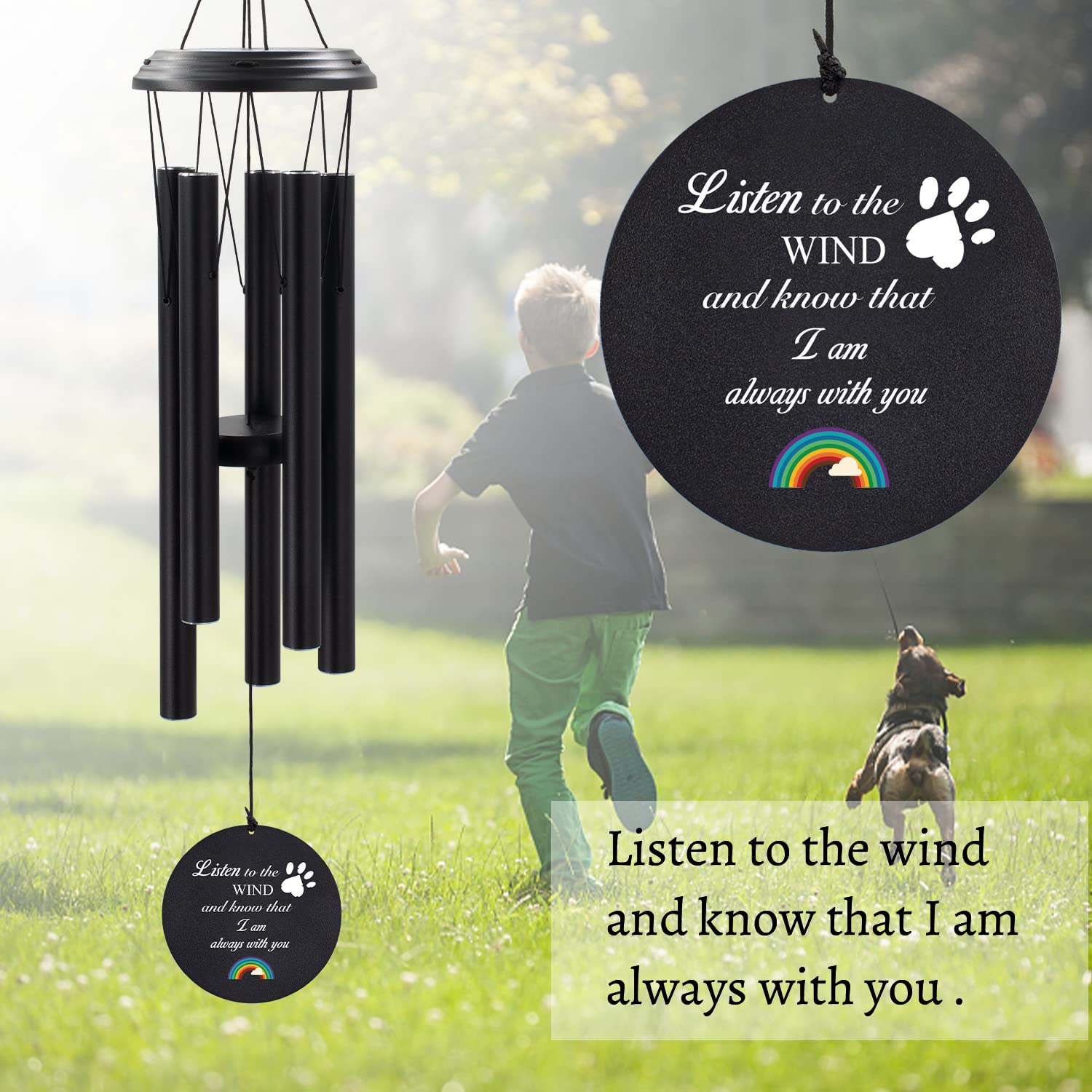 ASTARIN Dog Memorial Gifts Sympathy Wind Chime for Pet Loss Gifts, Cat Wind Chimes for a Grieving Pet Owner, Pet Memorial Wind Chimes
