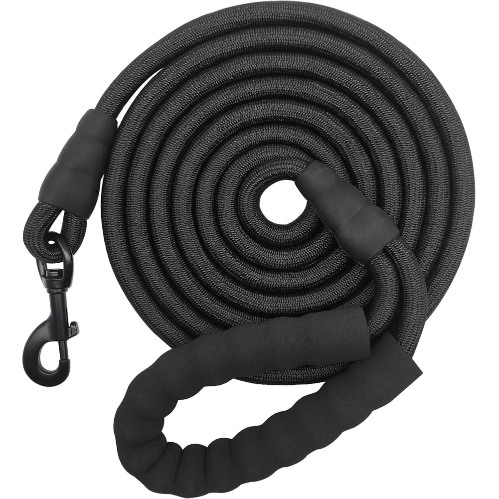 YUCFOREN 3FT 10FT Climbing Rope Leash for Dogs with Comfortable Padded Handle Classic Dog Leash for Medium Large Dogs Black