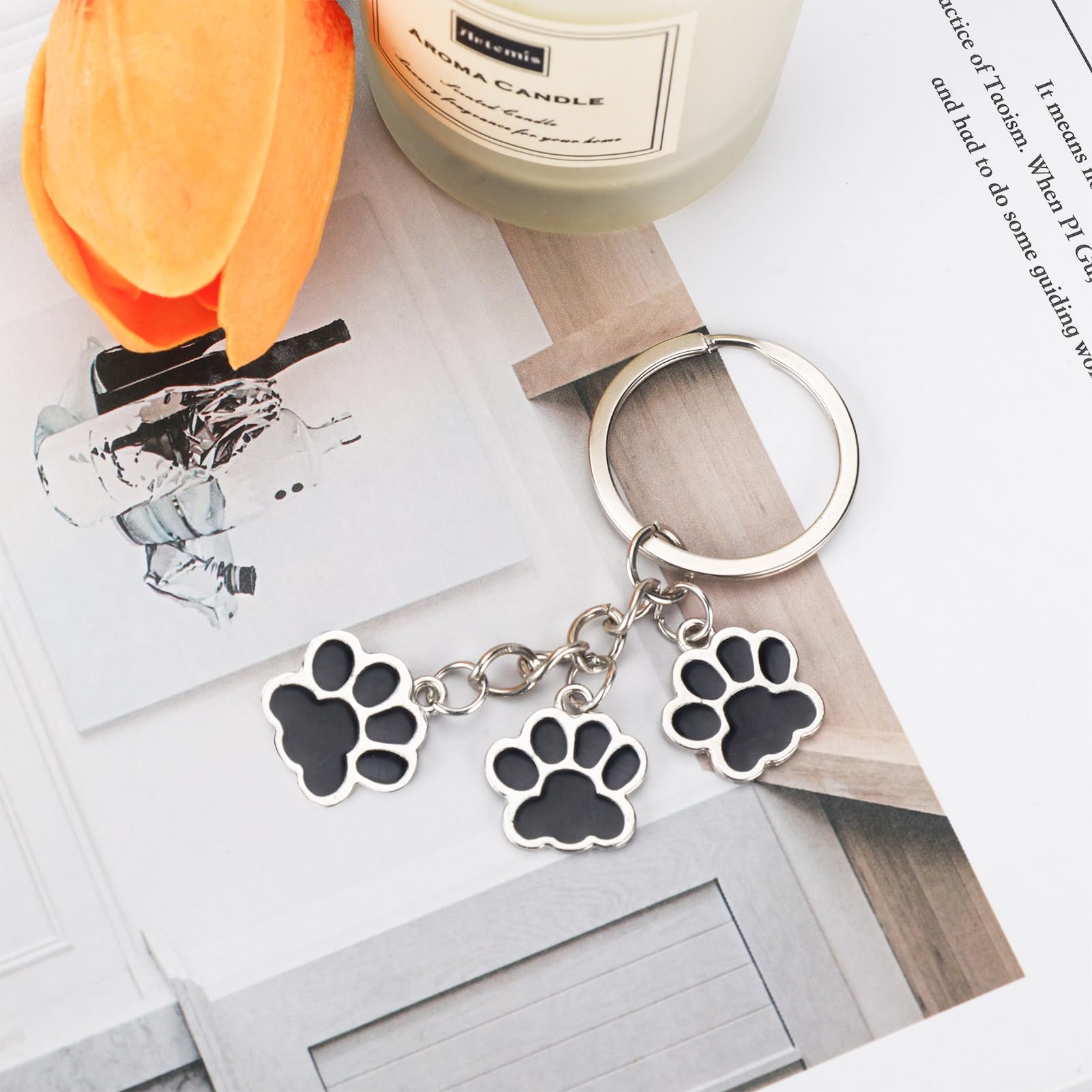 PLwelth Dog Claw Keychain for Women Men Dog Memorial Gifts for Pet Lovers Loss Sympathy Gifts for Birthday Christmas