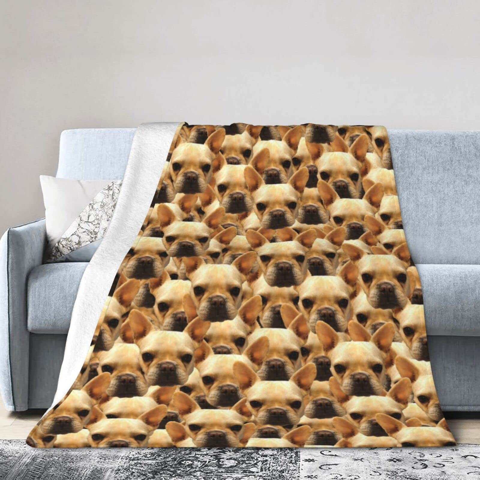Funnylife Custom Dog Face Blankets 50" x 60" Personalized Pet Photo Blanket for Dog Dad Mom Pet Lover Gifts