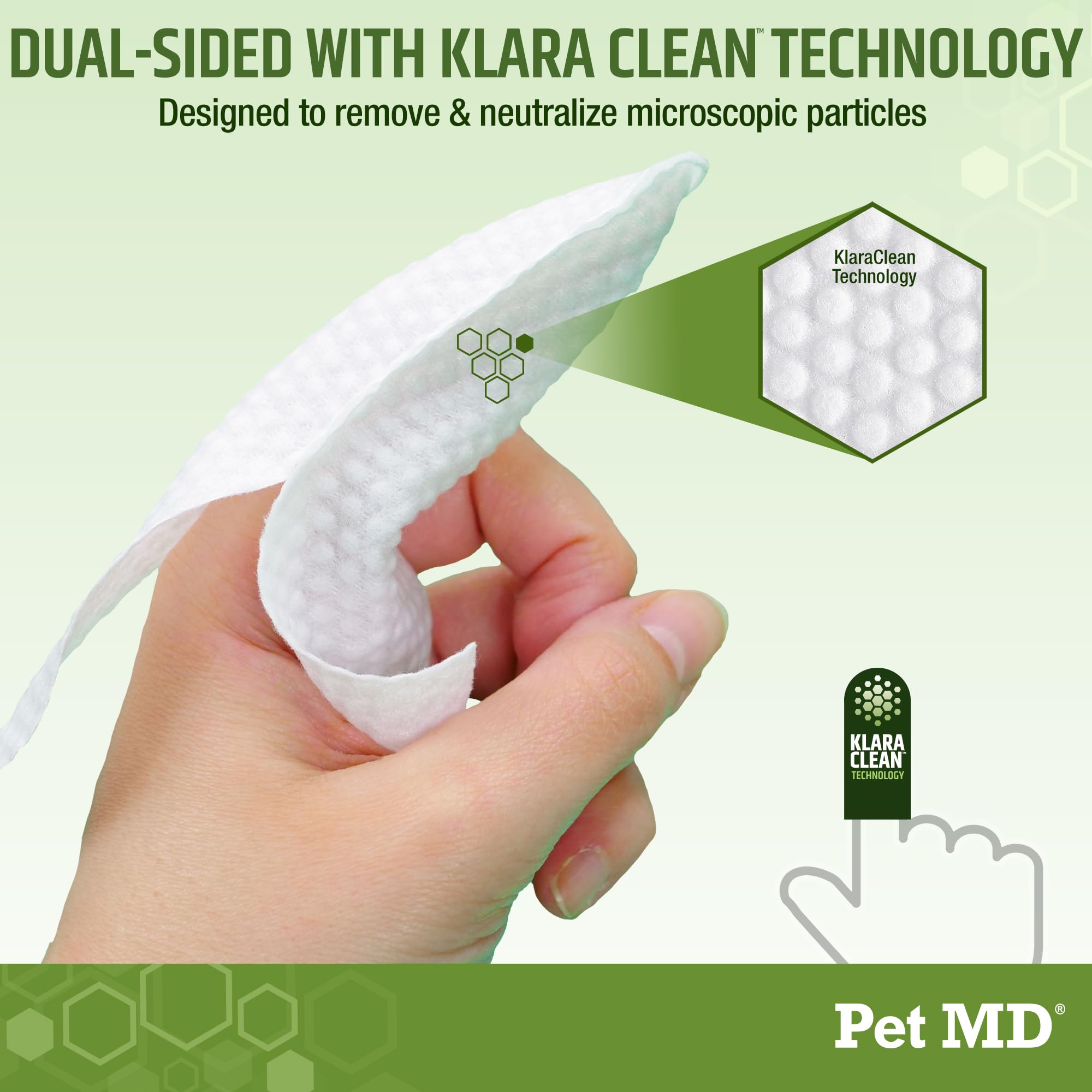 Pet MD Dog Ear Cleaning Wipes – Otic Cleanser for Dogs, Soothing Ear Care with Aloe Vera & Eucalyptus, Finger Wipes, 50 Count