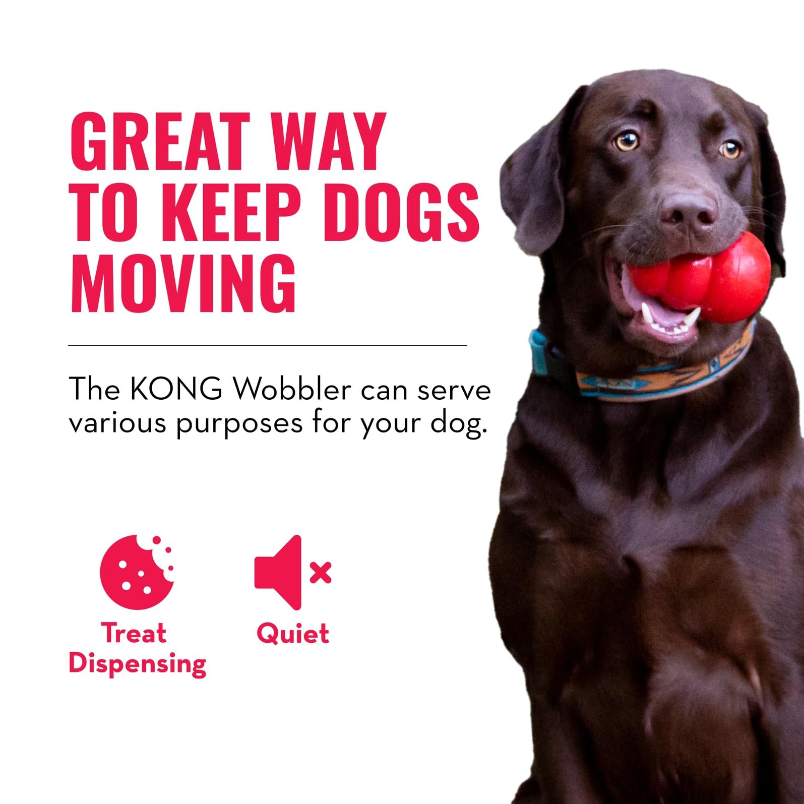 KONG Wobbler - Interactive Dog Toy for Treat Dispensing - Dog Slow Feeder for Healthy Eating - for Medium/Large Dogs