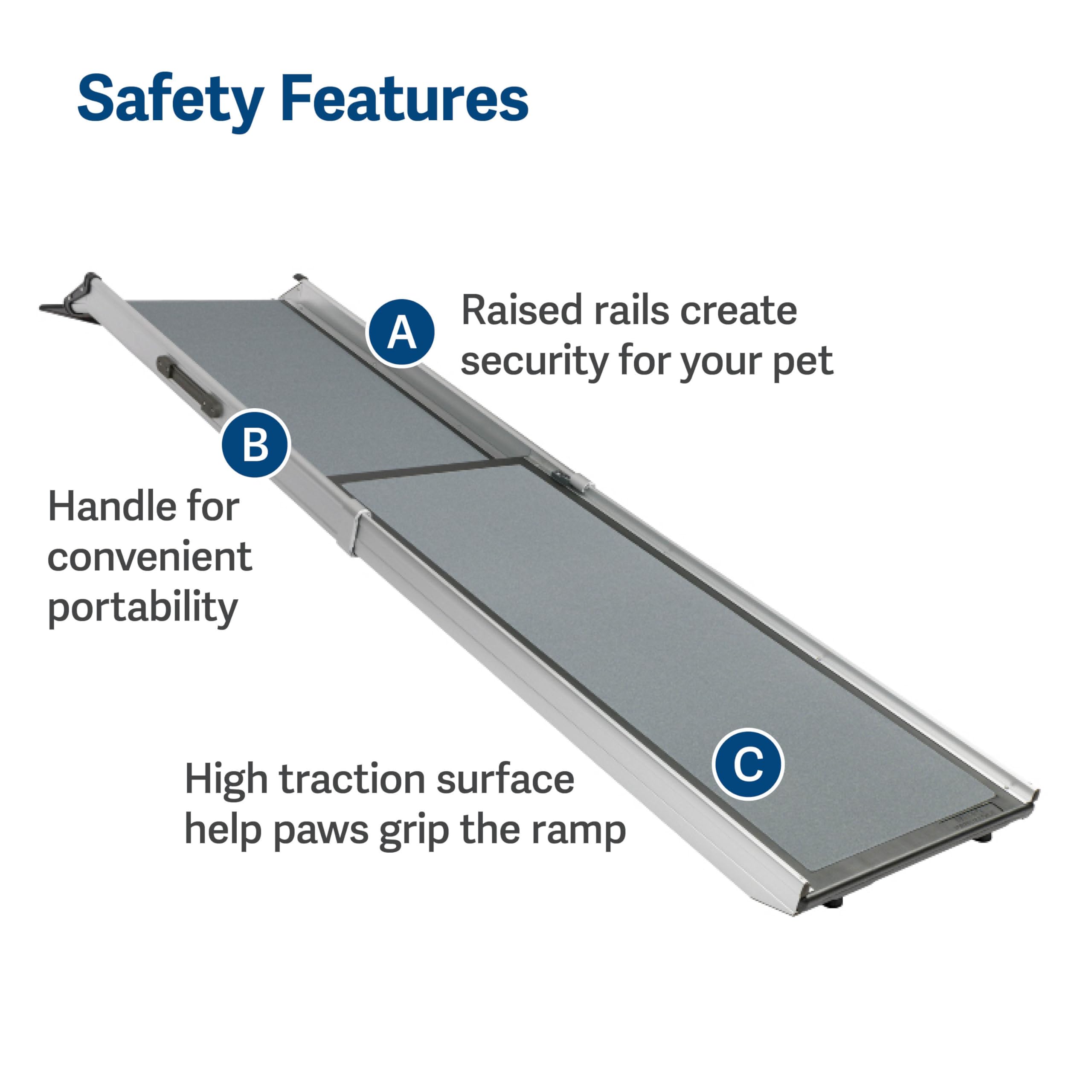 PetSafe Happy Ride Telescoping Dog Ramp, Portable Pet Ramp for Cars, Trucks & SUVs with Adjustable Sizing