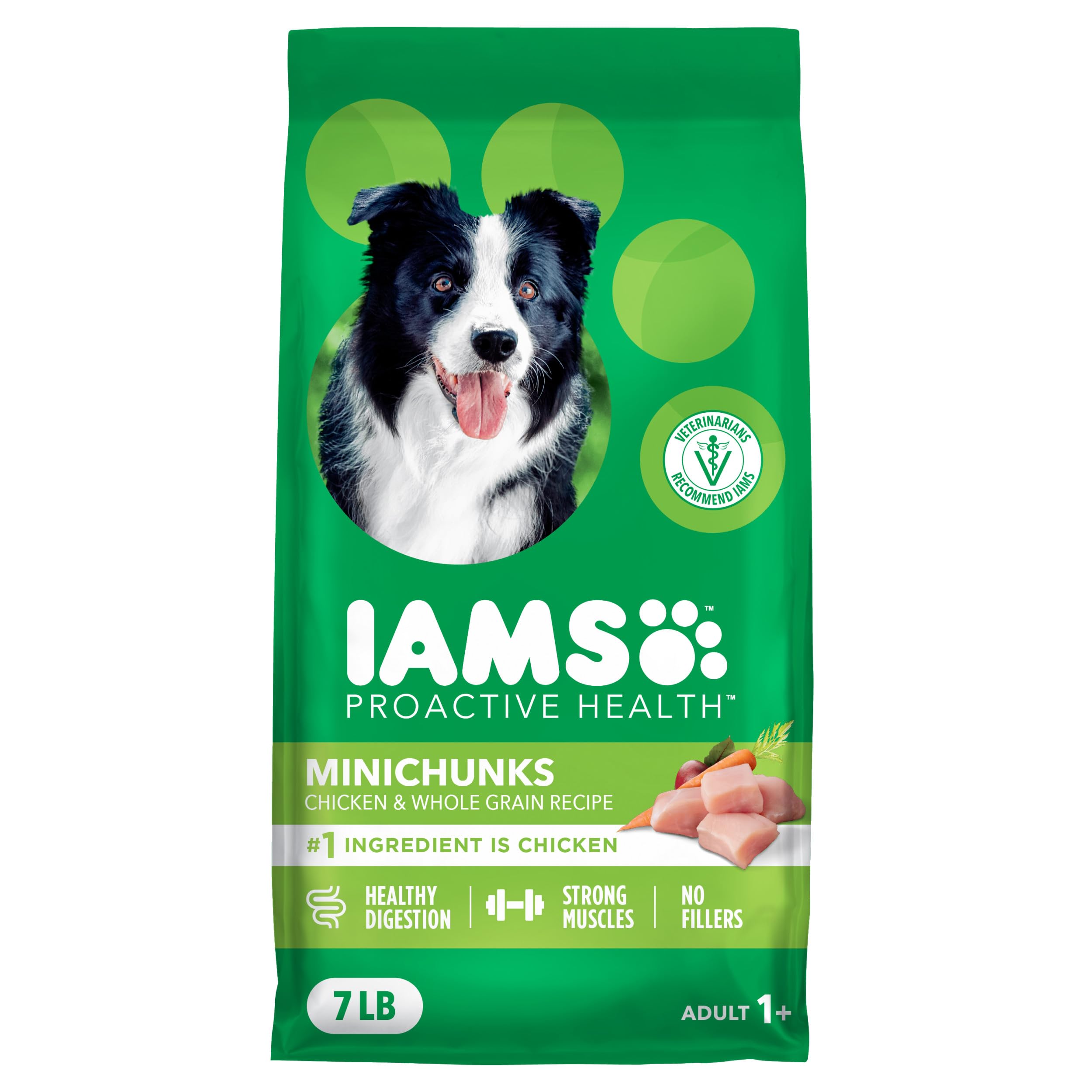 IAMS Proactive Health Minichunks Premium Dry Dog Food, Adult Dog Food Dry Recipe, 7 lb. Bag