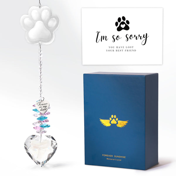 Dog Memorial Gifts for Loss of Dog Pet Sympathy Gift Suncatcher, Dog Memorial Gifts, Loss of Pet Memorial Keepsake - Dog Bereavement Gift - Clear