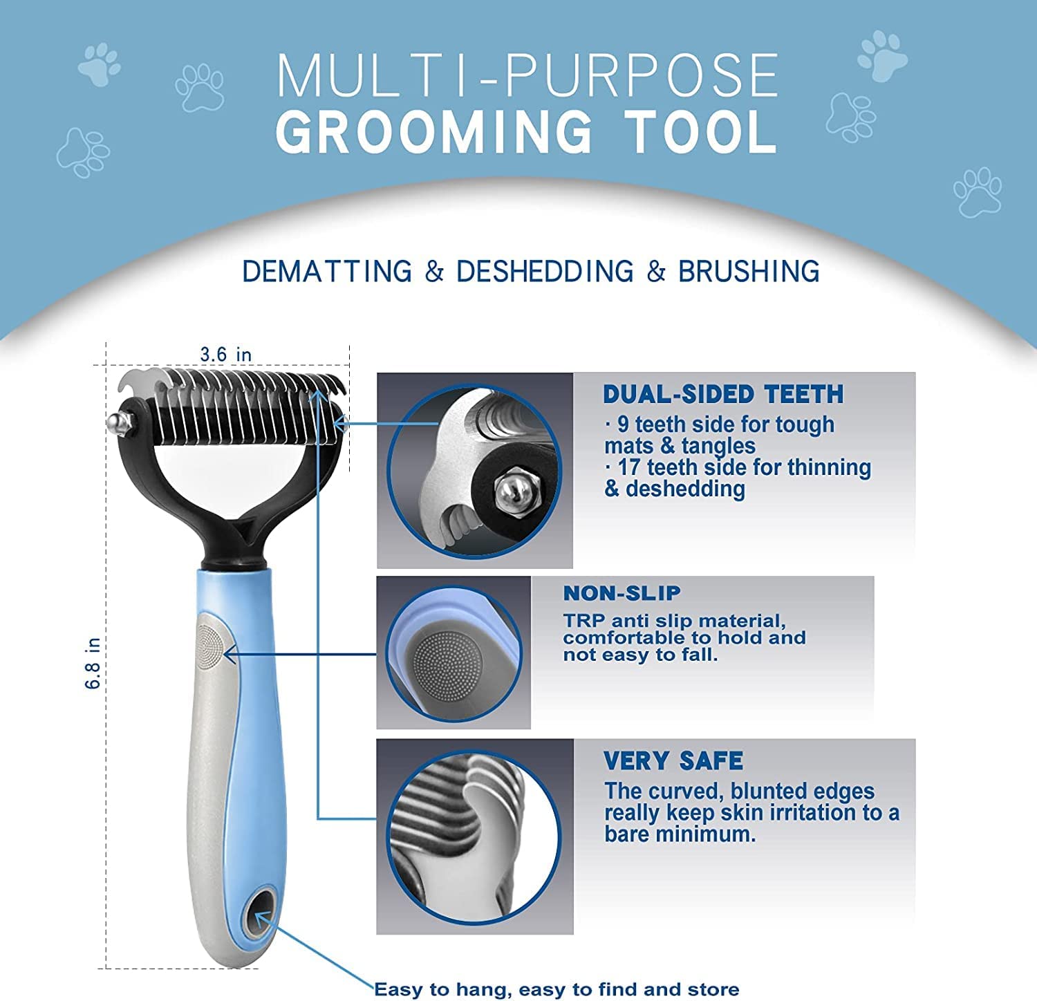 Pet Neat Pet Grooming Brush Effectively Reduces Shedding by Up to 95% Professional Deshedding Tool for Dogs and Cats