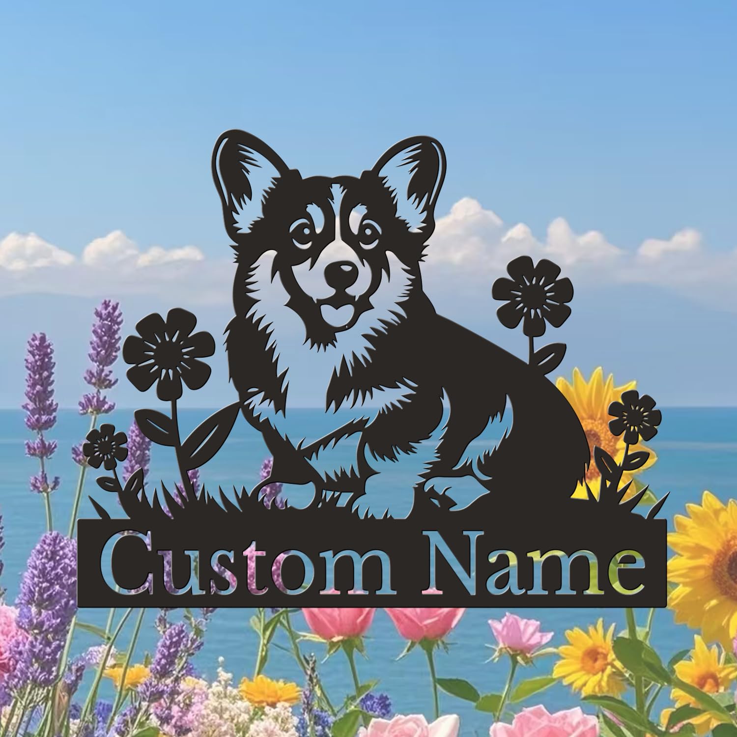 Personalized Custom Dog Metal Wall Decor Art, Name Sign, Personalized Decor Art, Dog Lover Gift, Office Wall Sign, Metal Monogram (Style B)