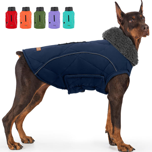 EMUST Thick Winter Dog Coats for Medium Dogs, Boy - 7 Sizes, 13 Colors (Medium, Green)