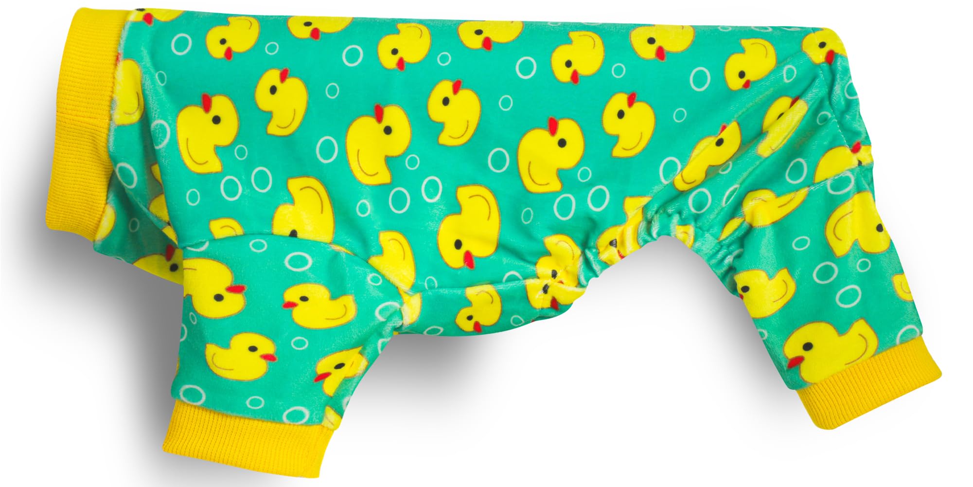 Paiaite Dog Pajamas Onesie: Comfortable Four-Legged Apparel for Small, Medium, & Large Dogs, Polyester Material for Comfort, Wrinkle Resistance, Moisture Wicking, and Stretchiness Yellow Duck L