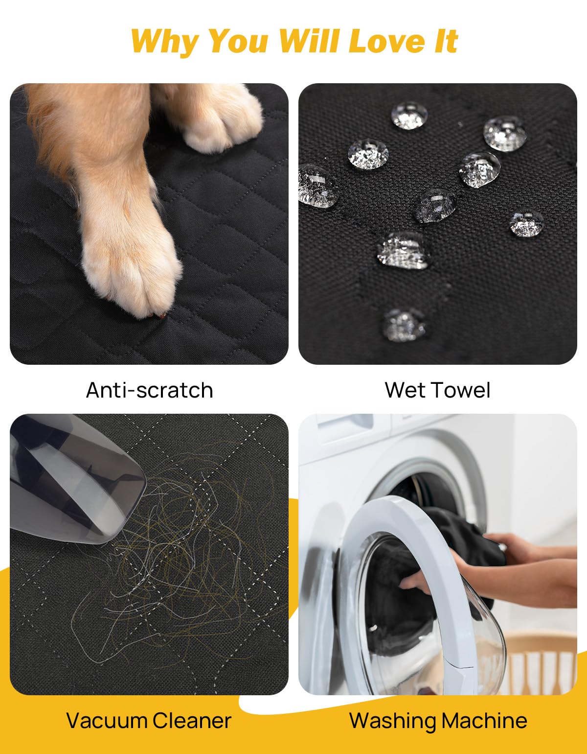 JOYTUTUS Back Seat Extender for Dogs with Dog Cooling Mat, Car Seat Cover with Hard Bottom, Back Seat Pet Cover for Summer or Hot Days Sleeping, Waterproof Dogs Hammock for Car Truck SUV