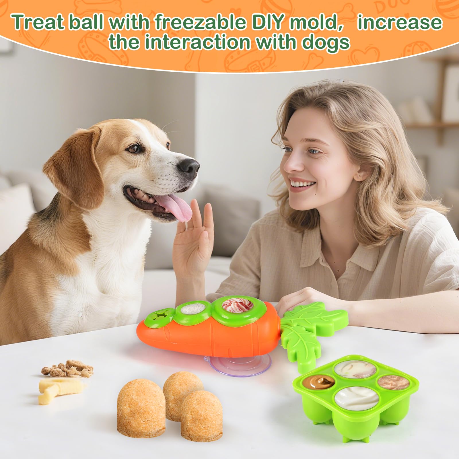 Star&Mi Frozen Dog Treat Holder with Suction Cup, Interactive Dog Toys, Dog Puzzle Toy & Dog Enrichment Toys, Dog Lick Bowl & Dog Licking Toy for Slow Feeding, Frozen Dog Treat Toy