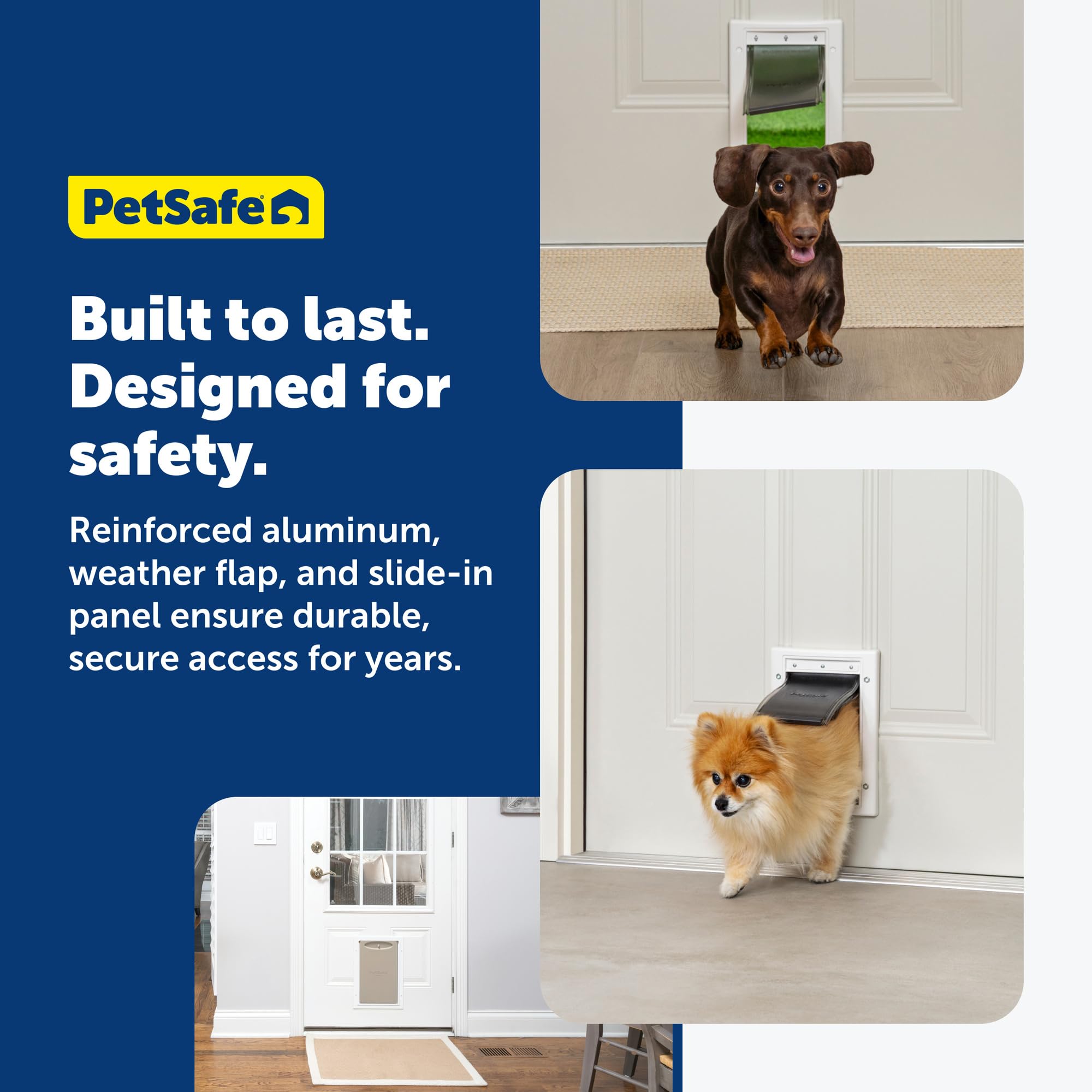 PetSafe Never Rust Dog & Cat Plastic Door, Small, for Pets Up to 15 lb, Paintable, Easy DIY Installation, Closing Panel Included, Install in Interior & Exterior Doors or Walls, Durable