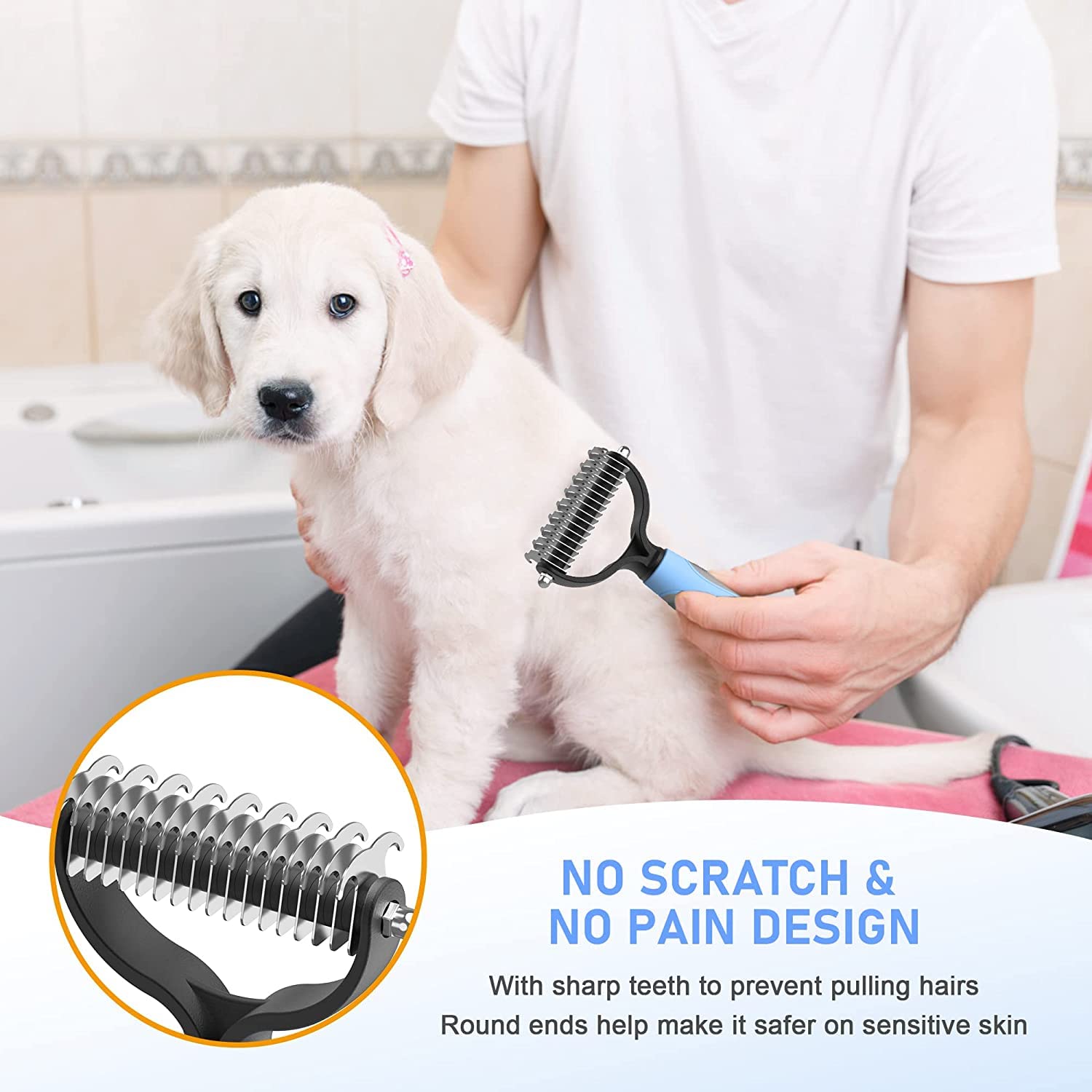 Pet Neat Pet Grooming Brush Effectively Reduces Shedding by Up to 95% Professional Deshedding Tool for Dogs and Cats