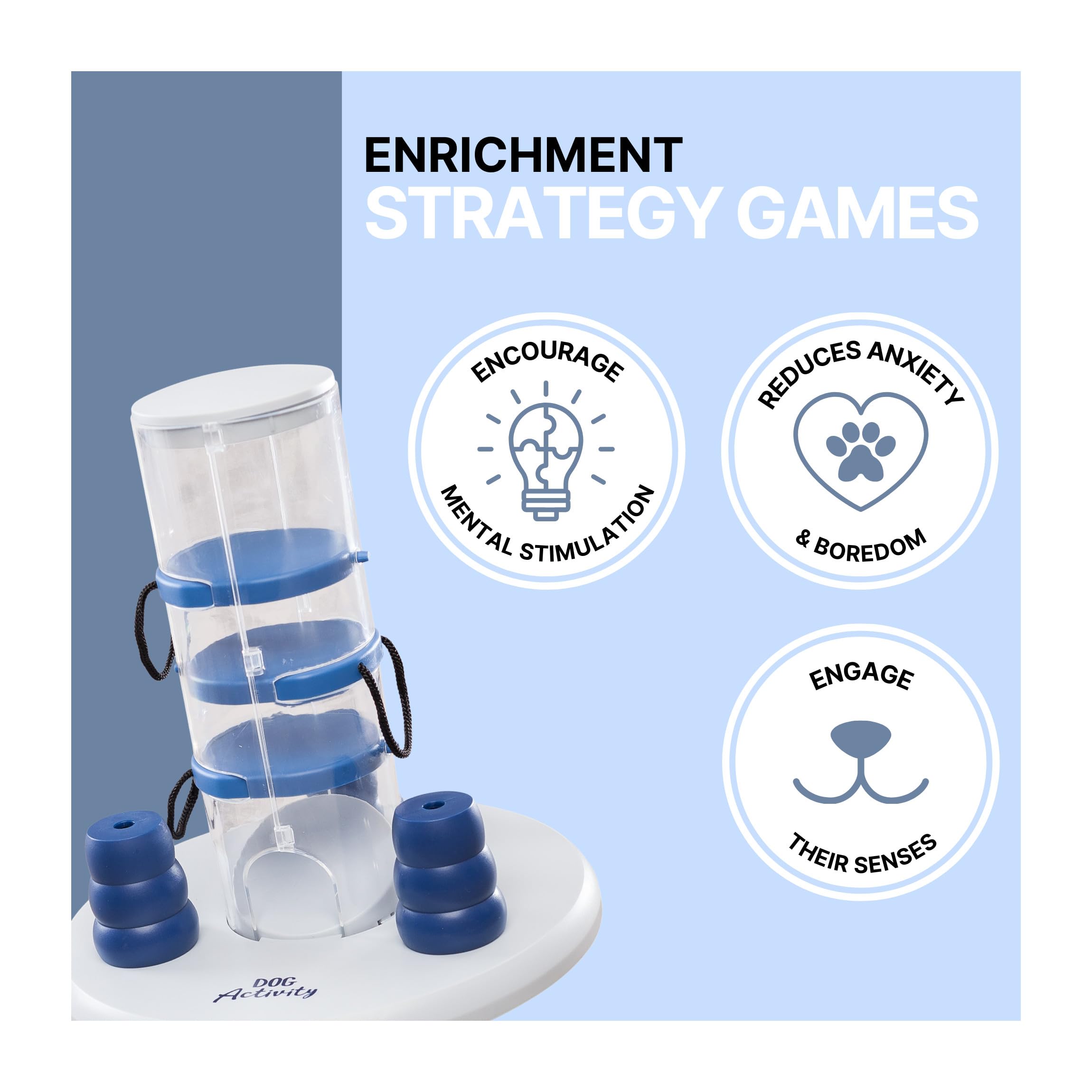 TRIXIE Gambling Tower Dog Activity Interactive Toy, Level 2 Food Puzzle Game, Brain Teasing Treat Dispenser, IQ and Mental Development Toy for Smart Dogs, Enrichment Toy for Boredom Busting