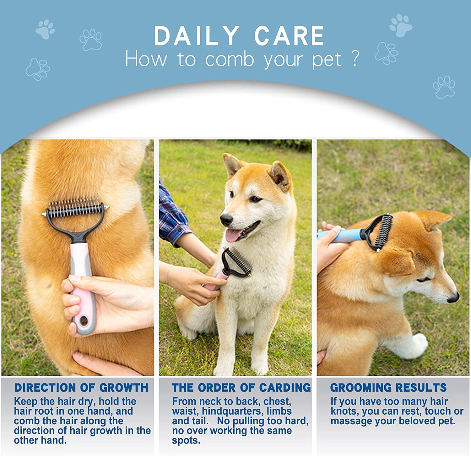 Pet Neat Pet Grooming Brush Effectively Reduces Shedding by Up to 95% Professional Deshedding Tool for Dogs and Cats