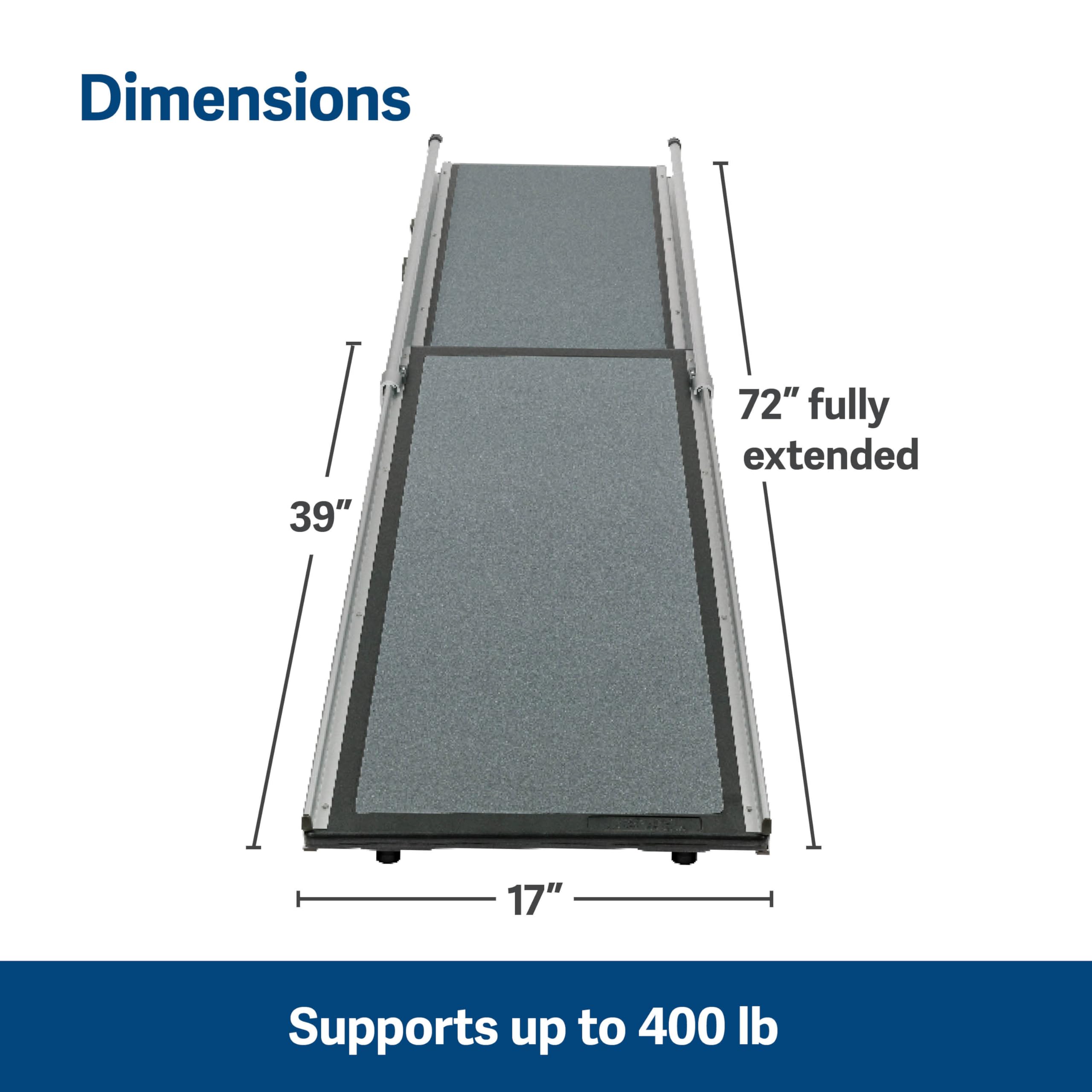 PetSafe Happy Ride Telescoping Dog Ramp, Portable Pet Ramp for Cars, Trucks & SUVs with Adjustable Sizing