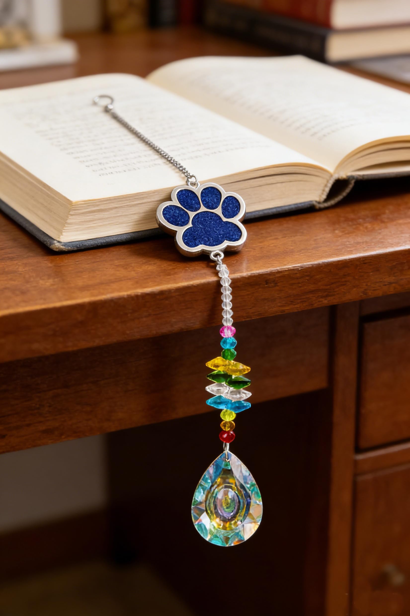Pet Memorial Suncatcher, Dog Passing Away Gifts,Loss of Dog Sympathy Gift,Dog Memorial Gifts,Crystal Suncatcher Pet Sympathy (Blue, B)