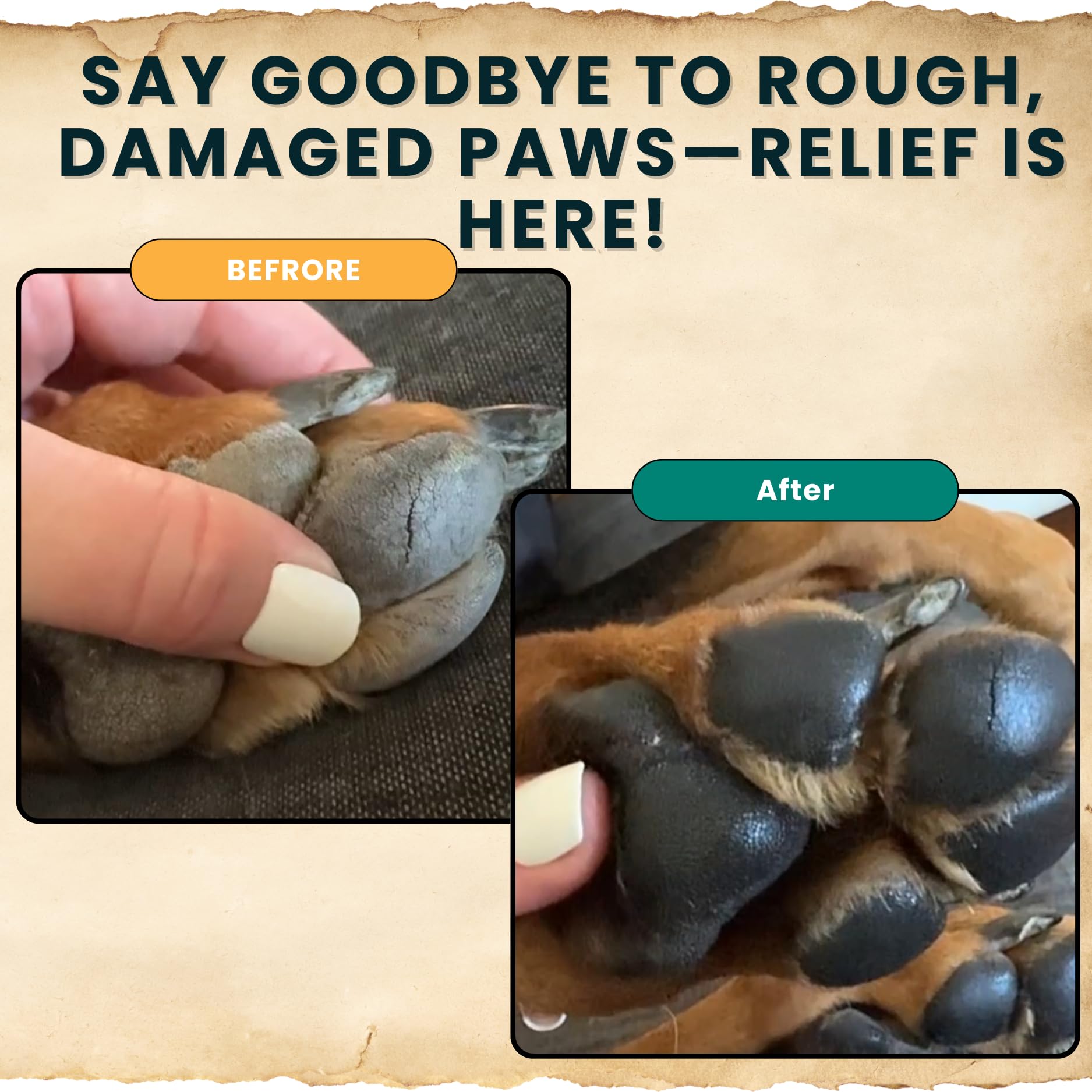 Trail Hound Dog Paw Balm – Natural Dog Paw Protector for Dry, Cracked Heels – Soothes Itchy Skin, Lick-Safe Paw Soother for Dogs – Nose Balm for Dry Snout & Paws, Softens & Repairs – 2oz