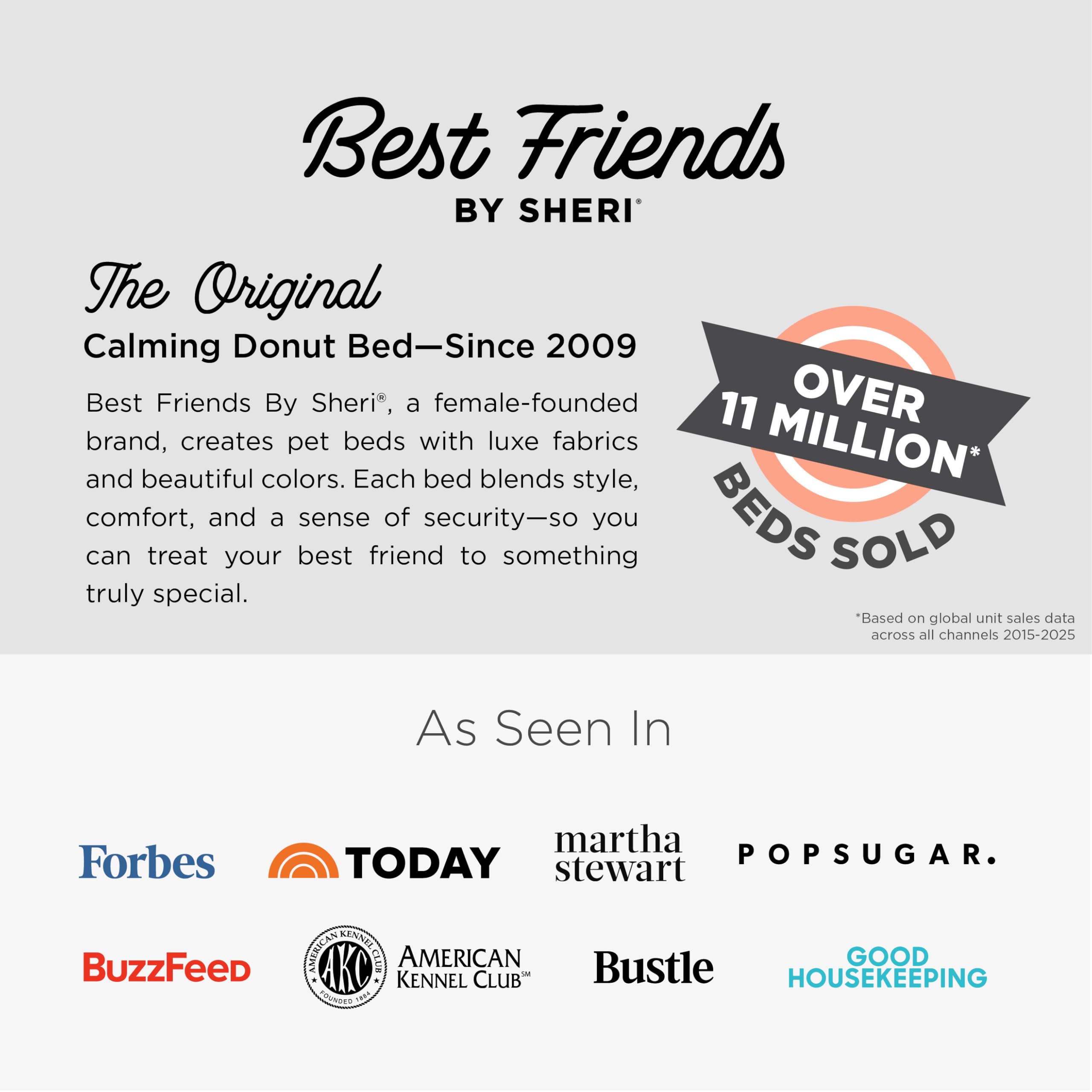 Best Friends by Sheri The Original Calming Donut Dog Bed for Small Dogs up to 25 lbs, Shag Faux Fur, Taupe, 23" x 23"