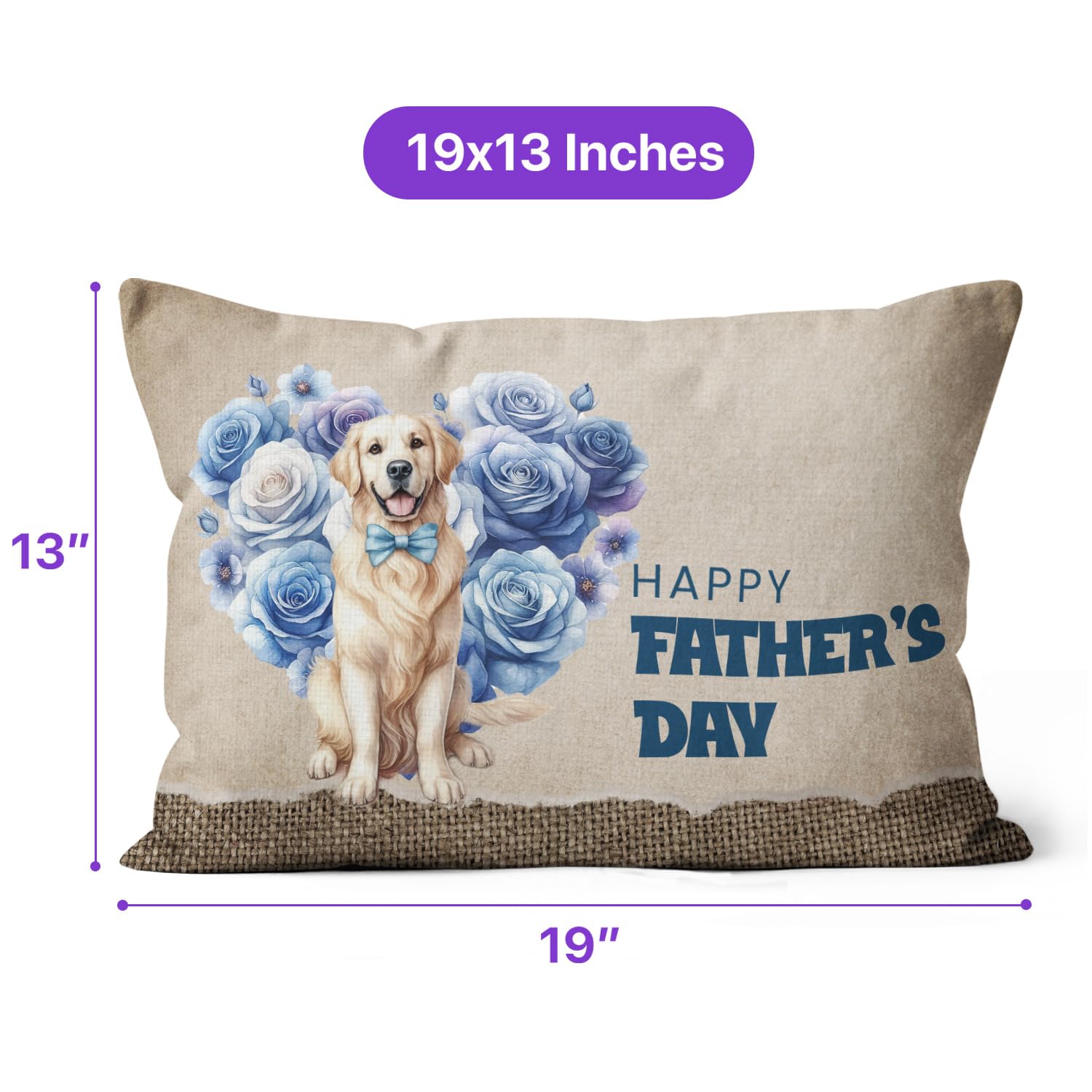 Ninety3POD Golden Retriever Proud Dad Happy Father's Day Pillow Cushion Double Sided Goldens Dog Lover Gifts Idea Throw Pillow - 02008