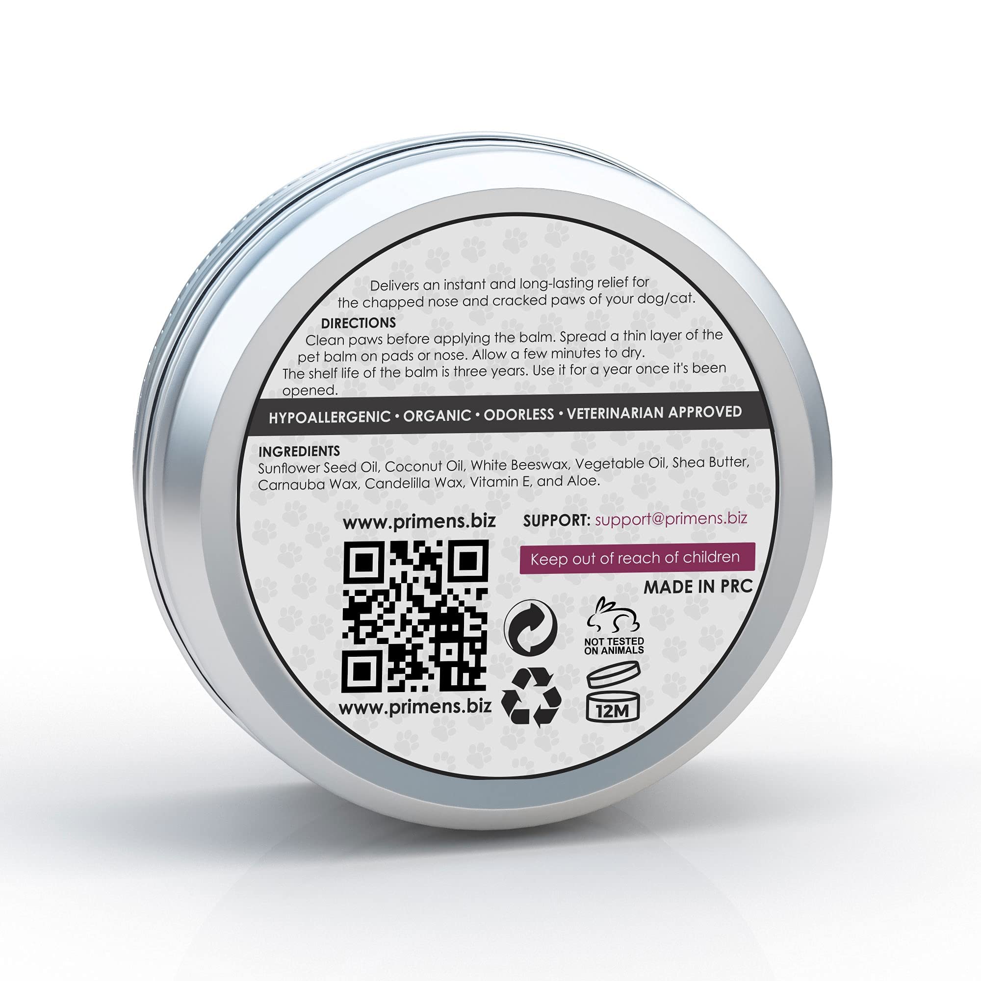 Natural Dog Paw Balm, Paw Protection for Hot Pavement, Dog Paw Wax for Dry Paws & Nose, Canine Paw Moisturizer for Cracked Paws, Cream Butter for Cat, Paw Pad Lotion