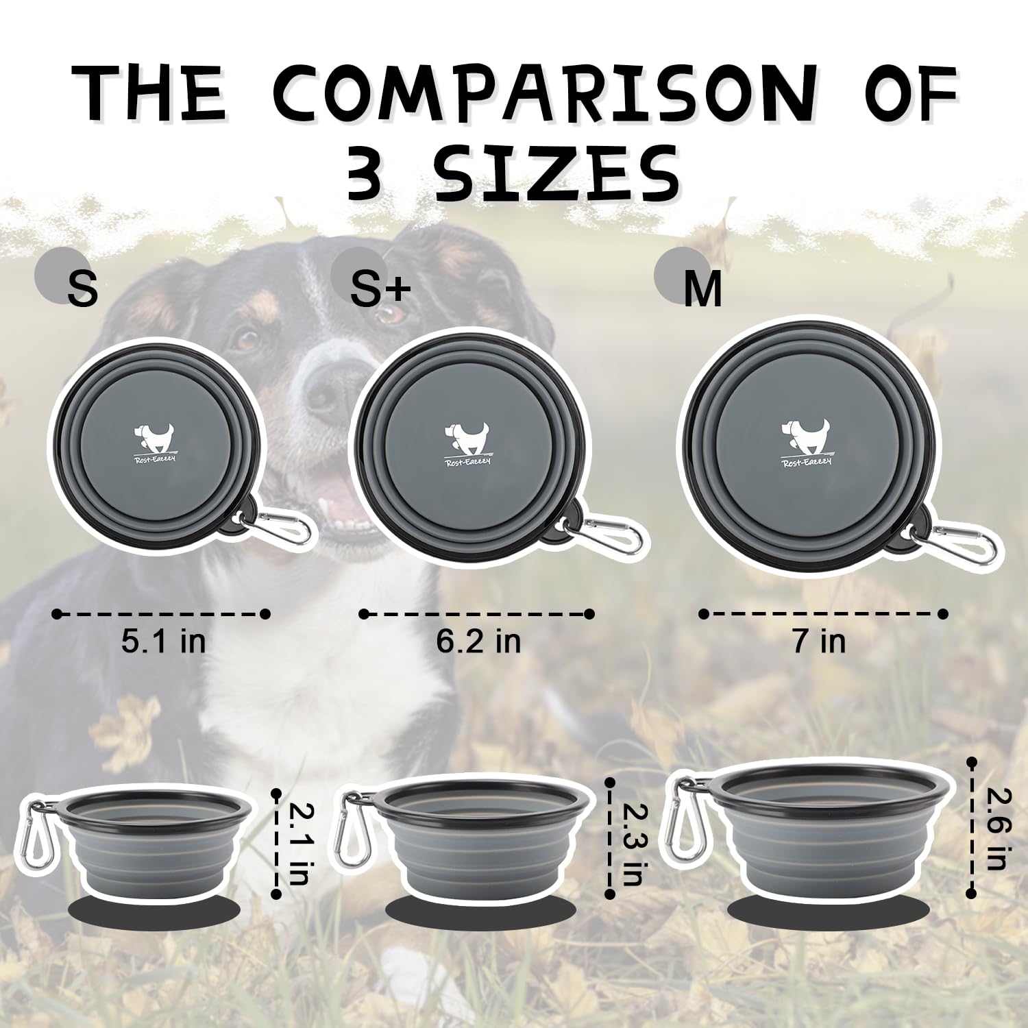 Collapsible Dog Bowls for Travel, 2-Pack Dog Portable Water Bowl for Dogs Cats Pet Foldable Feeding Watering Dish for Traveling Camping with Carabiners, BPA Free (Grey&Pink, Small (Pack of 2))
