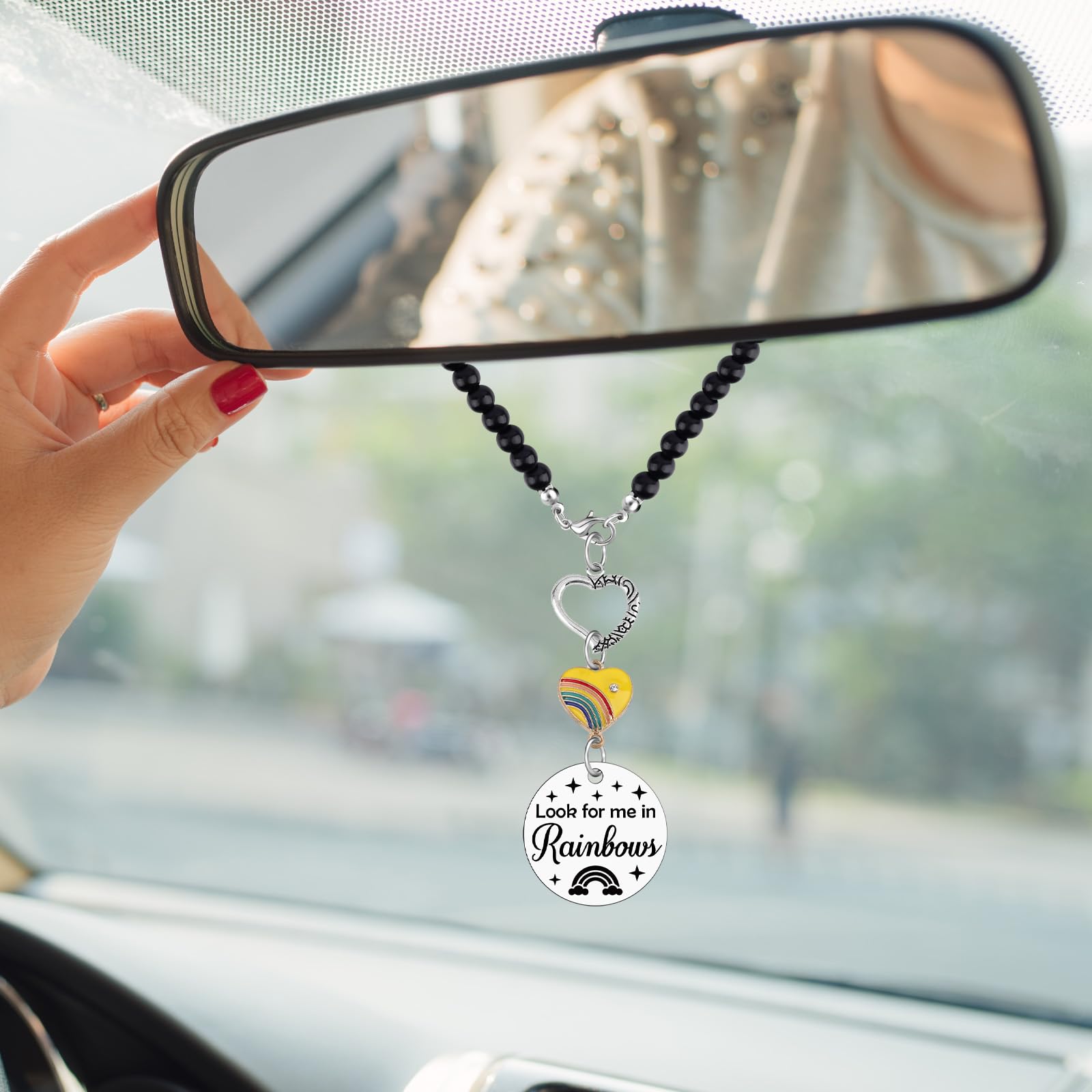 Memorial Gifts for Loss of Dog Mother Father Memorial Car Hanging Ornament Sympathy Gift for Loss of Husband Wife Car Mirror Hanging Accessory Bereavement Gift for Loss of Mom Dad Dog Sympathy Gifts