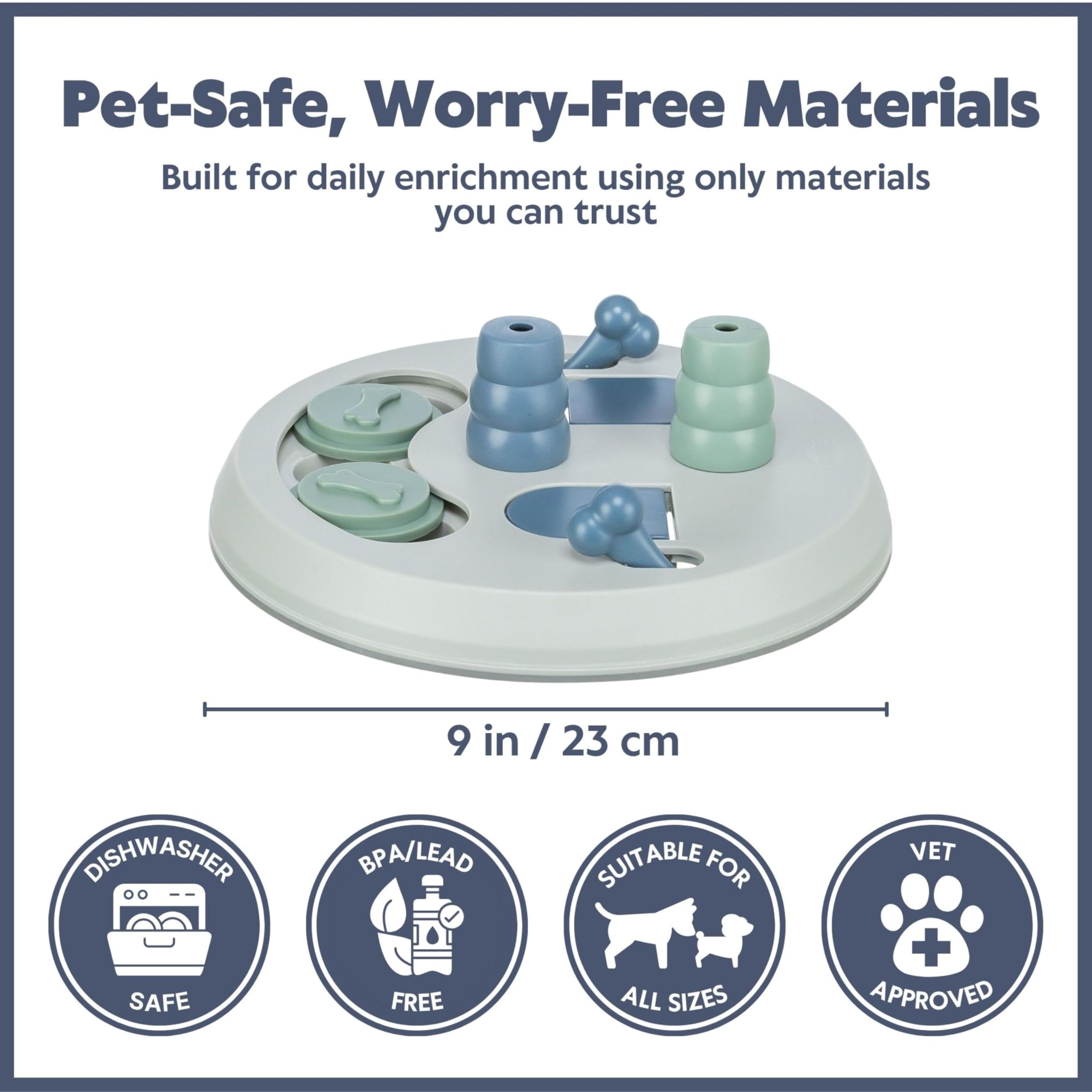 TRIXIE Flip Board Dog Activity Interactive Toy, Level 2 Food Puzzle Game, Brain Teasing Treat Dispenser, IQ and Mental Development Toy for Smart Dogs, Enrichment Toy for Boredom Busting