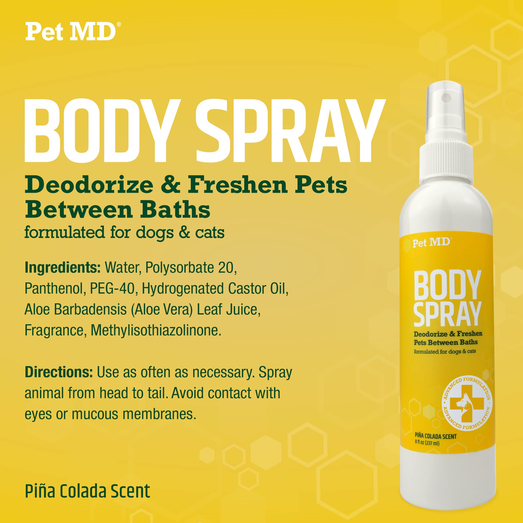 Pet MD Pina Colada Body Spray & Oatmeal + Aloe Shampoo