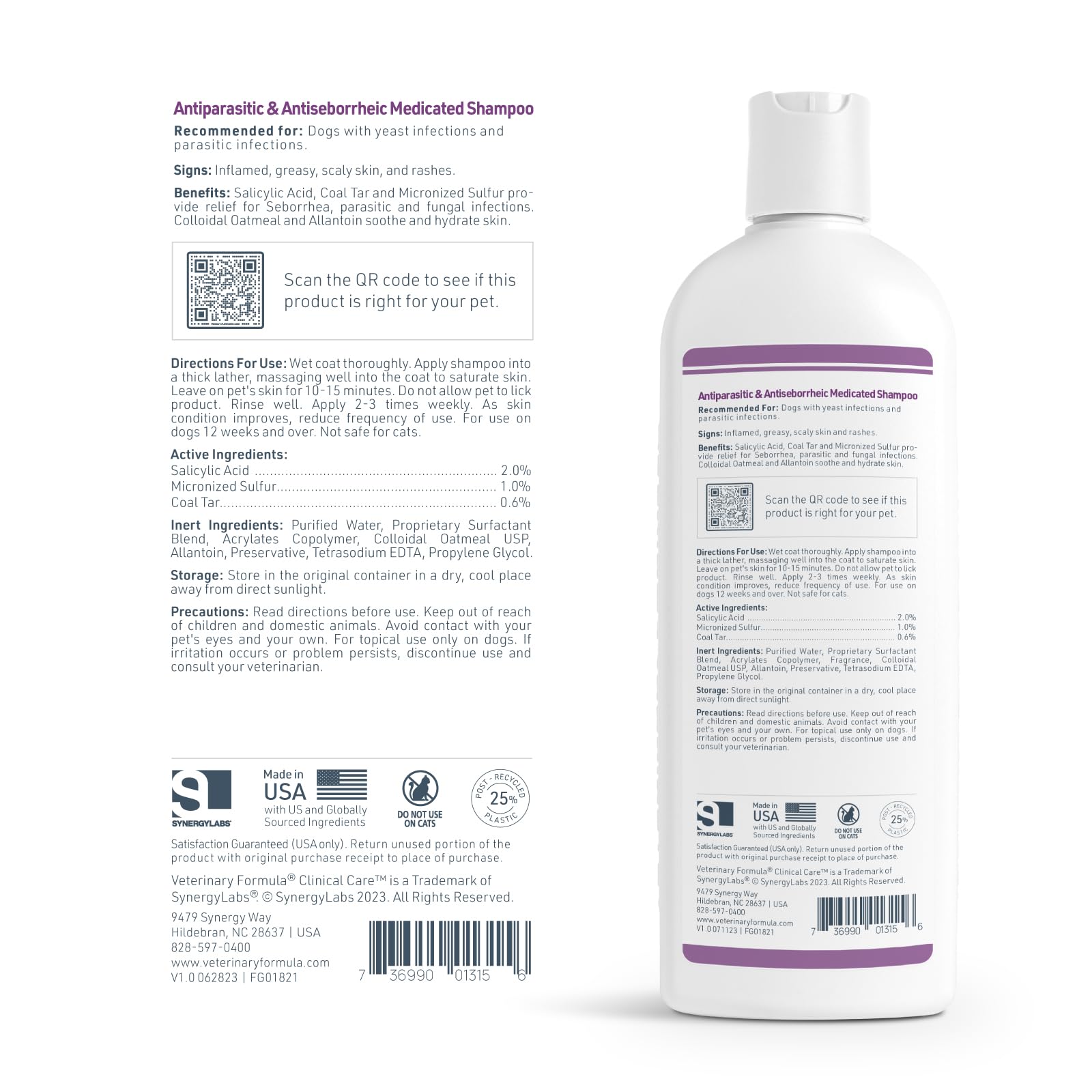 Veterinary Formula Clinical Care – Antiparasitic & Antiseborrheic Medicated Dog Shampoo – Supports Dry, Irritated Skin and Helps Soothe Occasional Itchy Spots – 16 oz