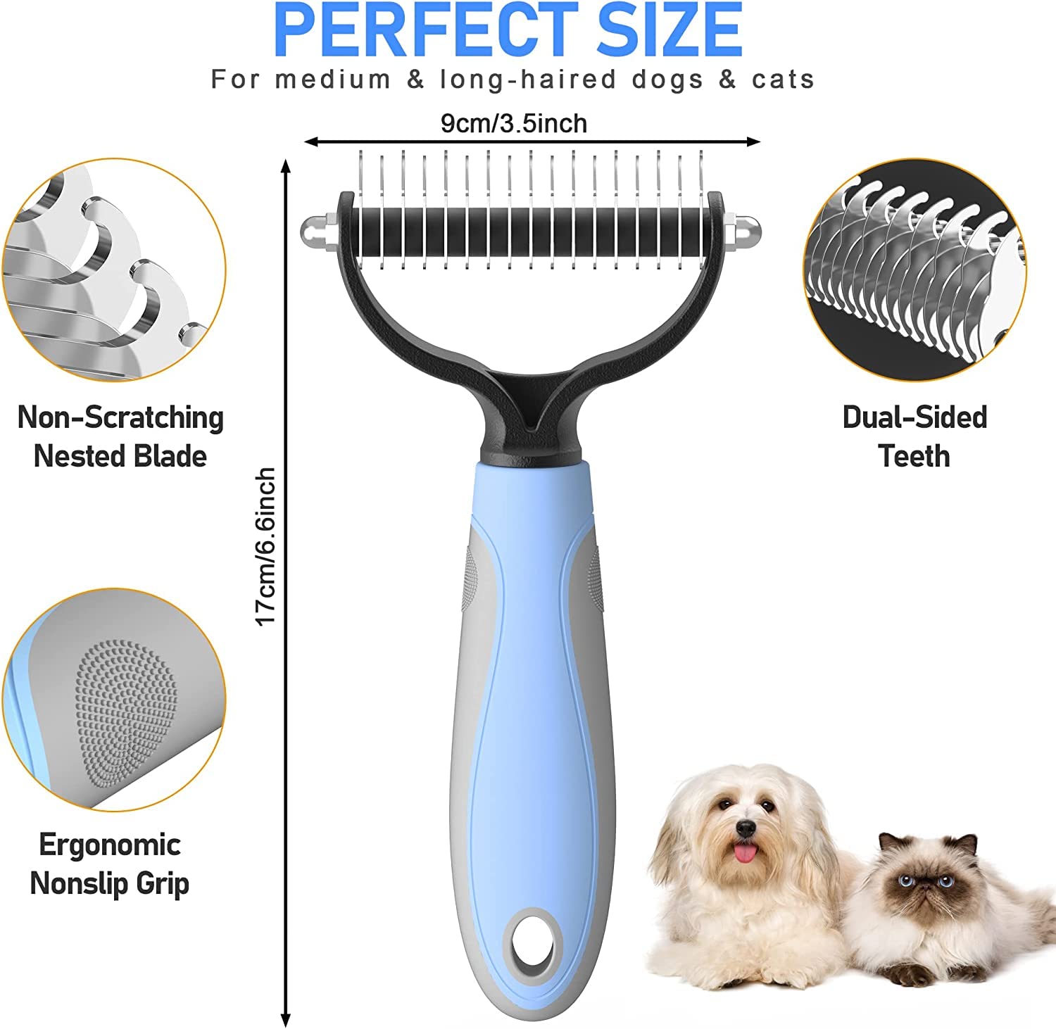 Pet Neat Pet Grooming Brush Effectively Reduces Shedding by Up to 95% Professional Deshedding Tool for Dogs and Cats