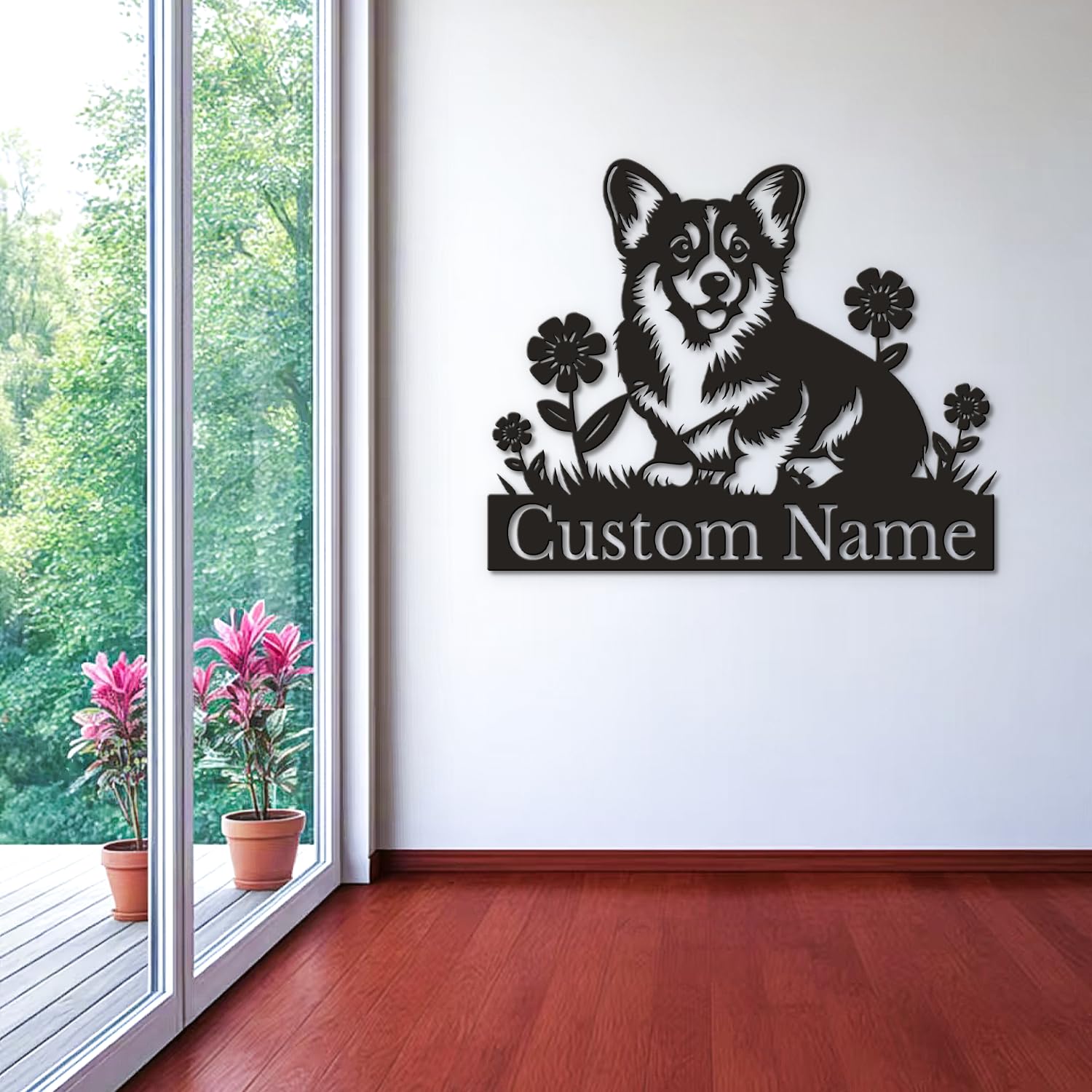 Personalized Custom Dog Metal Wall Decor Art, Name Sign, Personalized Decor Art, Dog Lover Gift, Office Wall Sign, Metal Monogram (Style B)