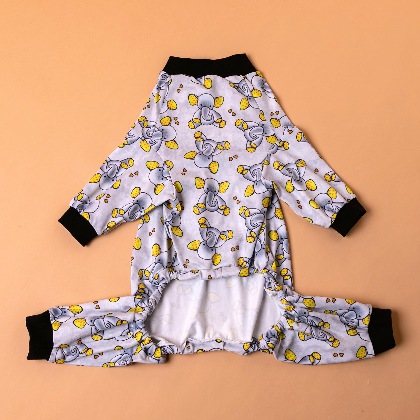 LovinPet Big Dogs Pajamas Clothes, Sleepytime Elephants Print, Pajamas for Pitbulls, Post Surgery Dog Shirt, Wound Care Large Dog Onesies, Lightweight Pullover, Full Coverage Large Breed Dog Pjs, 3XL