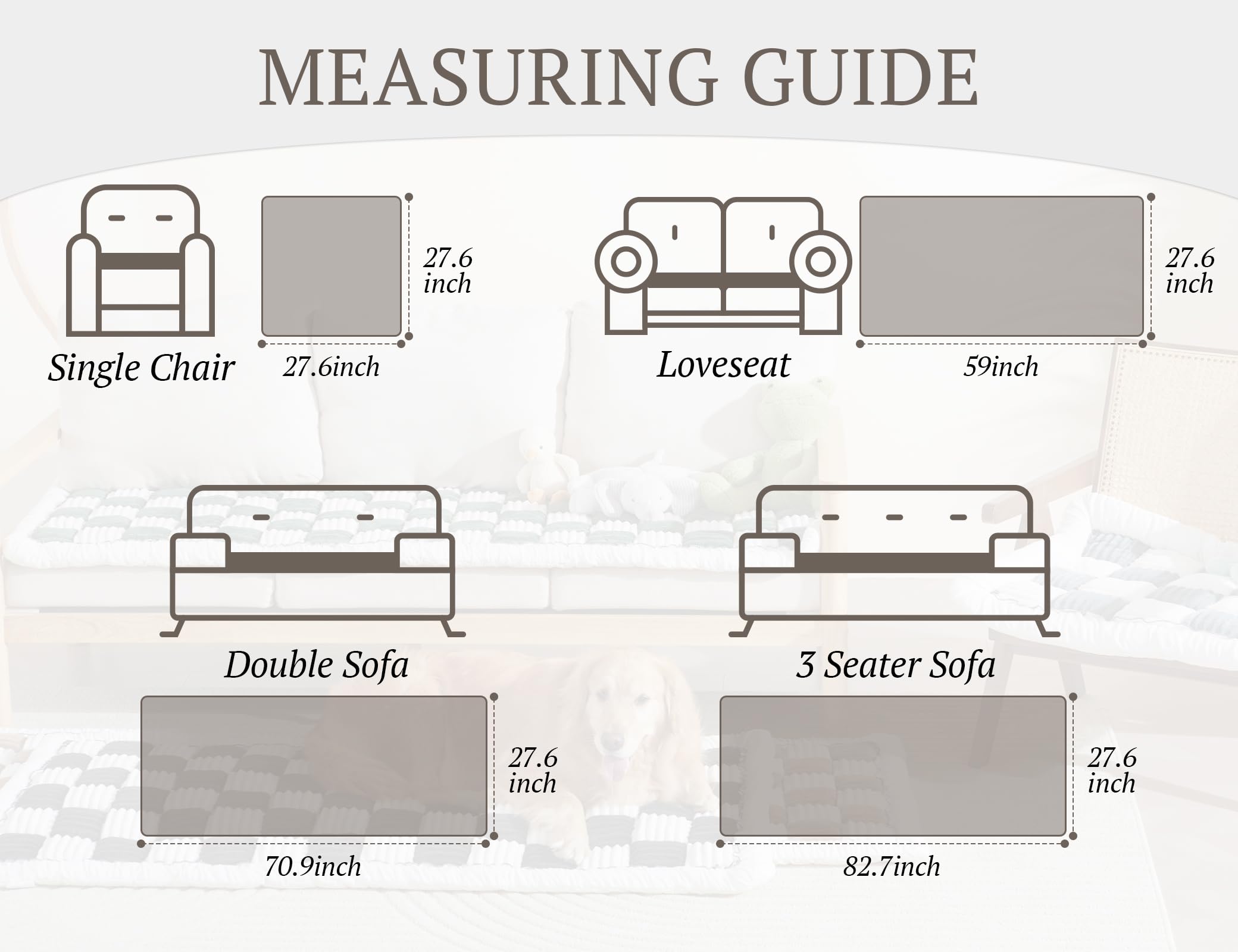 Couch Cushion Cover for dogs Sofa Cover Washable Pet Love Seat Couch Covers for Sofa Slipcovers Couch Protector Blanket for Dogs Sofa Cushion Covers for Pets Washable Pad Black 70x70cm/27.6x27.6in