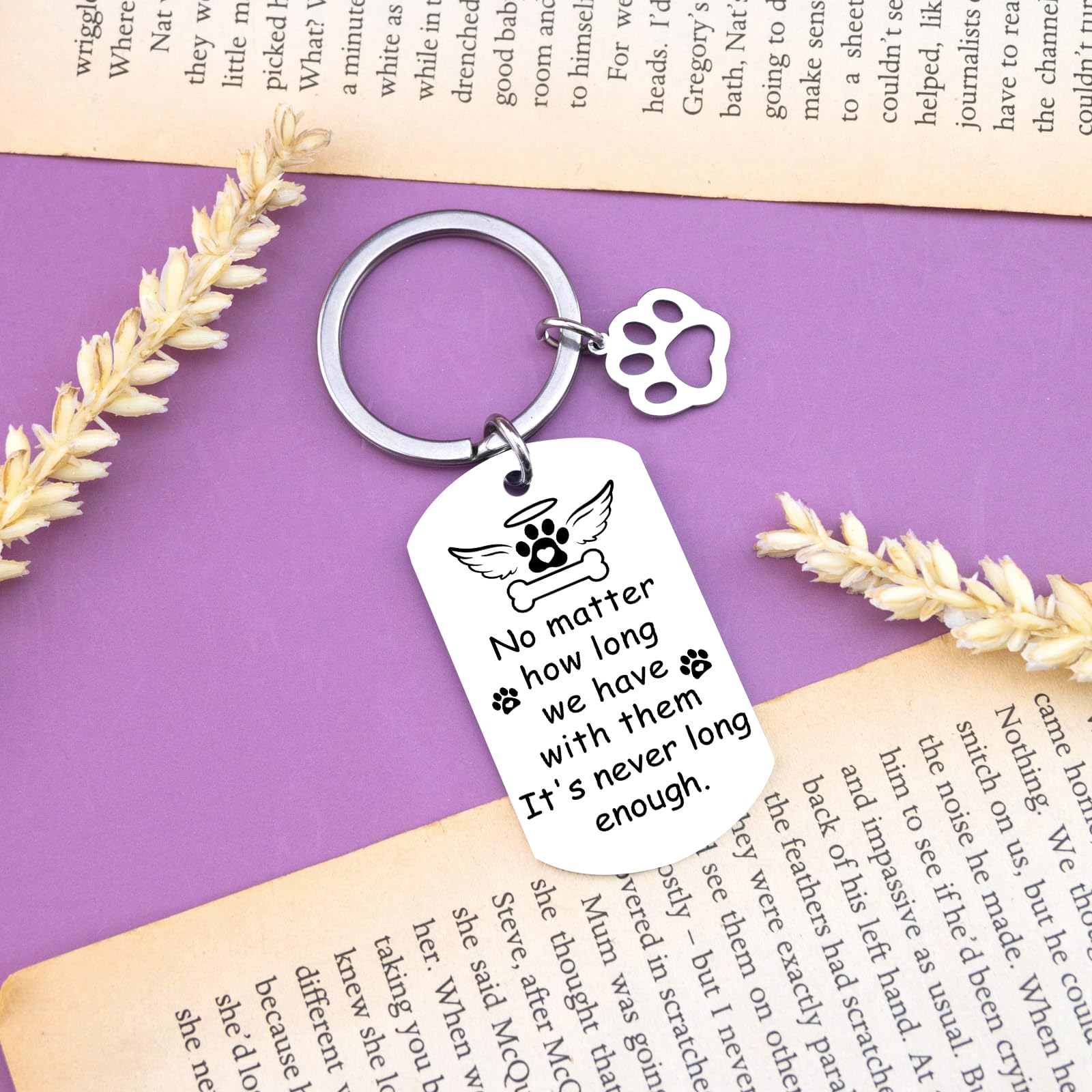 QUIHUD Dog Memorial Keychain For Loss Of Dog Pet Memorial Gifts For Cat Pet Loss Keychain Dogs Bereavement Present Loss Sympathy Gift