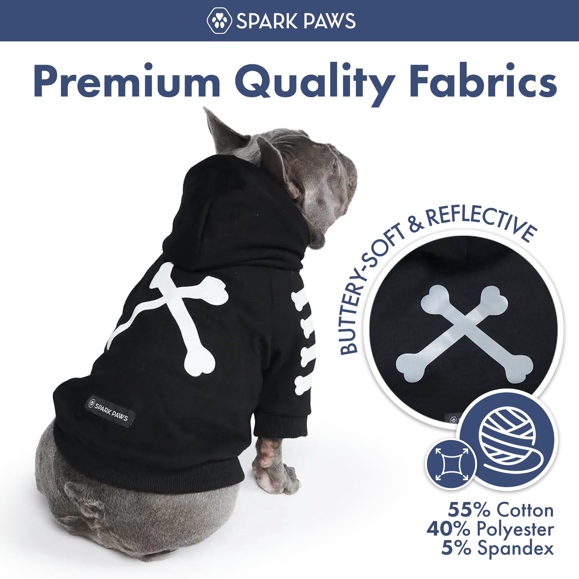 Spark Paws Dog Hoodie – Premium Dog Sweater for Small, Medium, and Large Dogs | Warm Outfits for French Bulldogs, Pitbull, Puppy, Winter Jacket Alternative - Woof - M