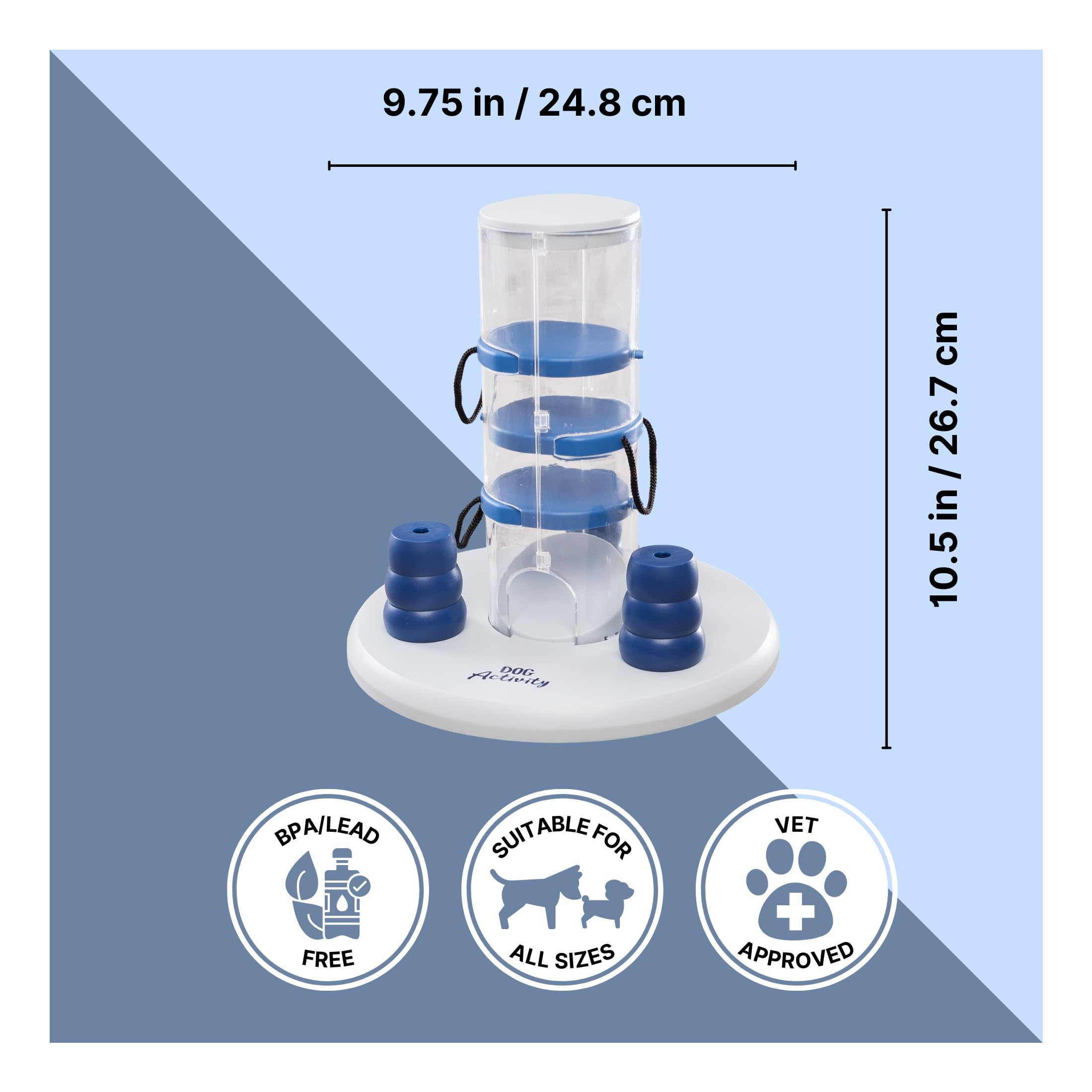 TRIXIE Gambling Tower Dog Activity Interactive Toy, Level 2 Food Puzzle Game, Brain Teasing Treat Dispenser, IQ and Mental Development Toy for Smart Dogs, Enrichment Toy for Boredom Busting