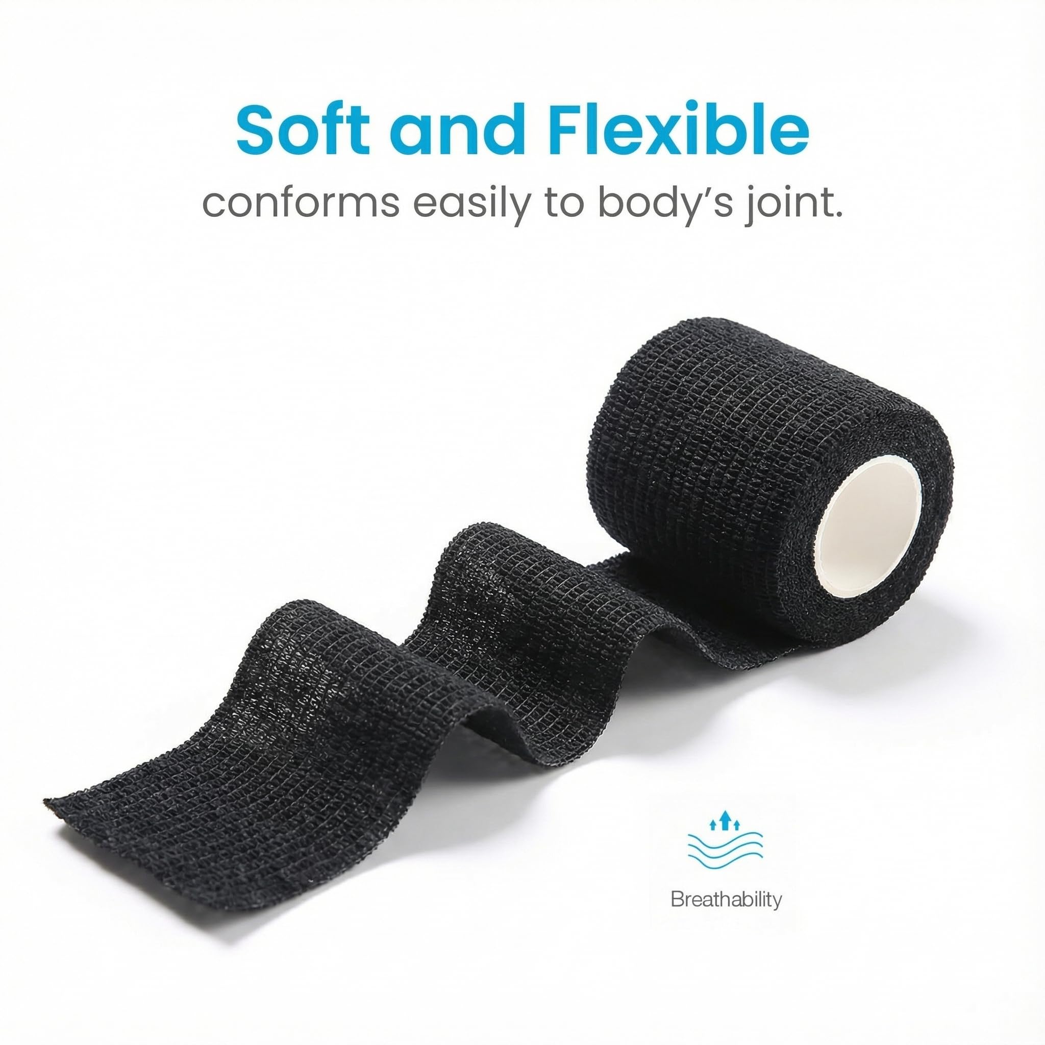 WePet Pet Wrap, Self-Adhesive, Only Sticks to Itself, Non-Woven Tape for Dog Legs, Paws, Wounds, First Aid Cohesive Gauze for Horse, Cat, Bird, Animal, 6 Rolls, 2 Inch, Solid Color