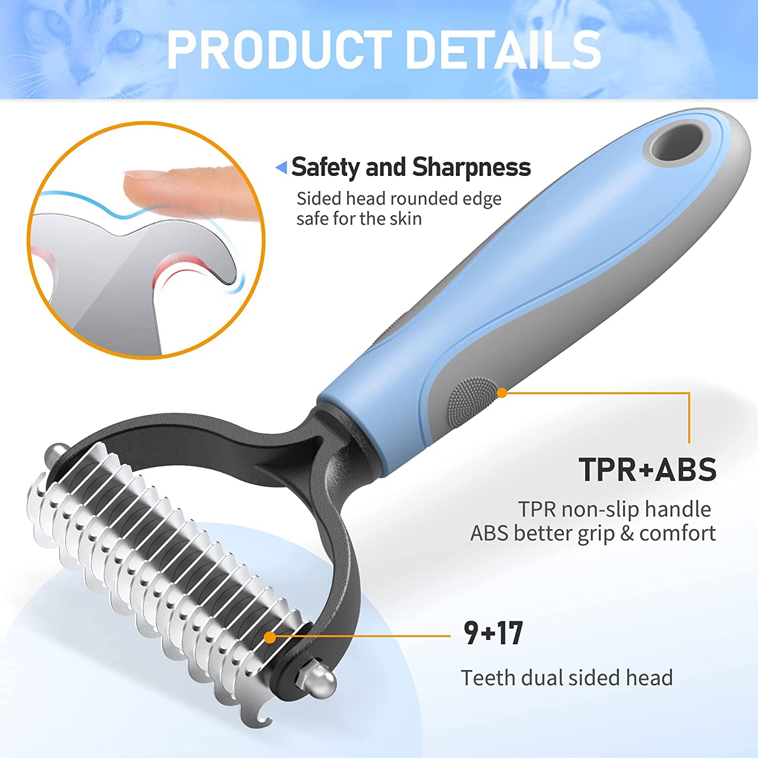 Pet Neat Pet Grooming Brush Effectively Reduces Shedding by Up to 95% Professional Deshedding Tool for Dogs and Cats