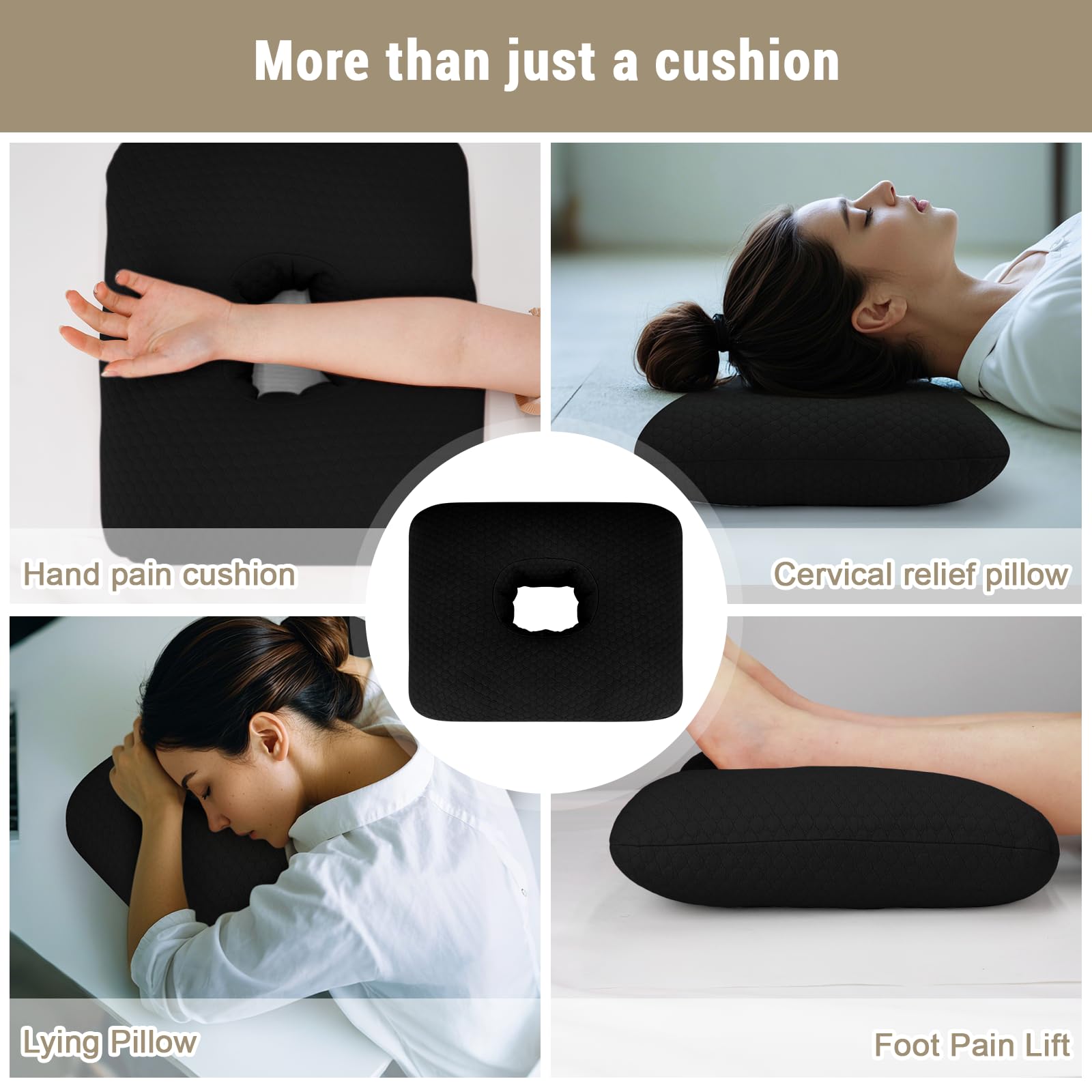 RoamReady Donut Pillow for Bed Sores Tailbone Pain Relief Cushion, Cotton Butt Donut Cushion Breathable for Hemorrhoid, Pregnancy, Prostate and Surgery, Sitting Pressure Relief for Home, Office, Car